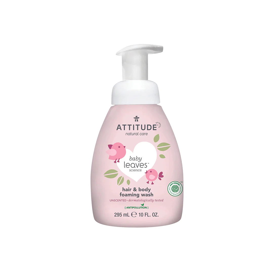 Attitude Baby Leaves 2 in 1 Hair and Body Foaming Wash Unscented 295ml - Image 2