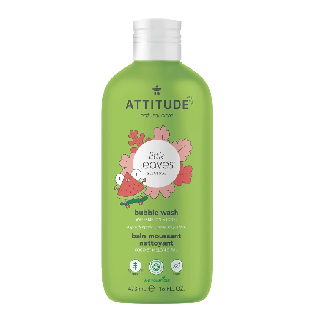 Attitude Little Leaves Bubble Wash Watermelon & Coco 473ml - Image 2