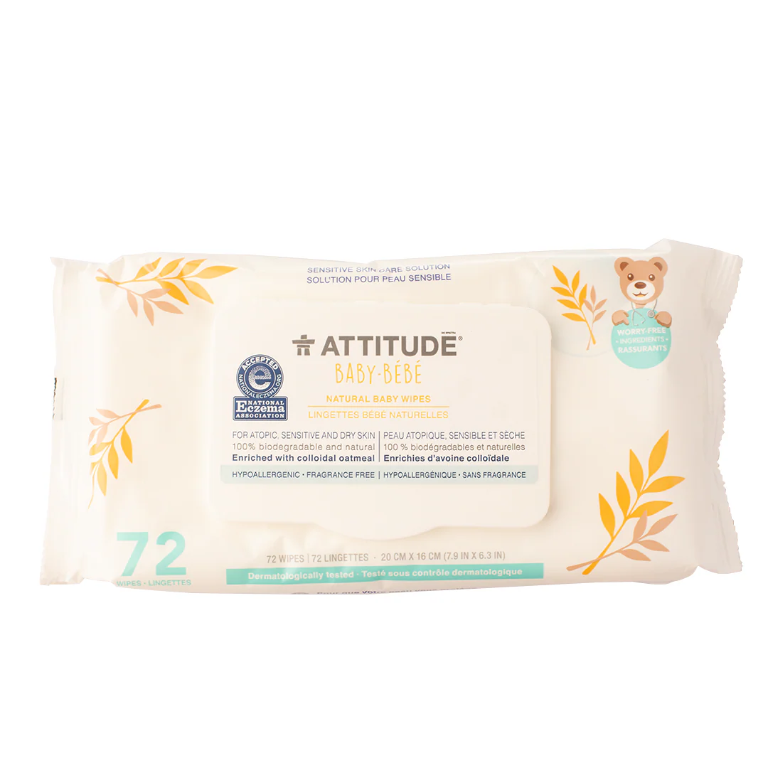 Attitude Sensitive Skin Care Natural Baby Wipes 72 wipes