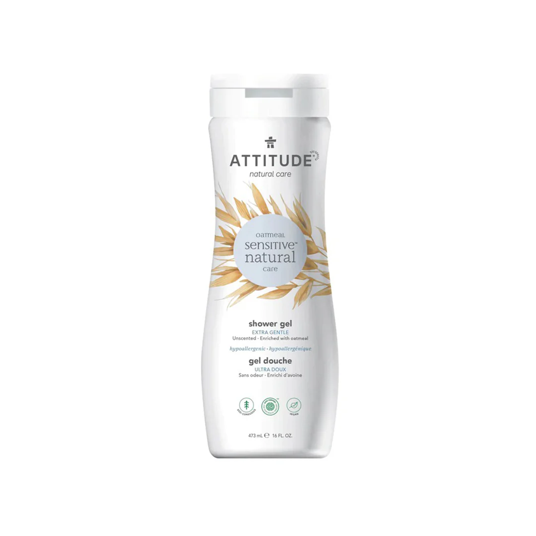 Attitude Sensitive Skin Care Natural Shower Gel Extra Gentle Unscented 473ml - Image 2