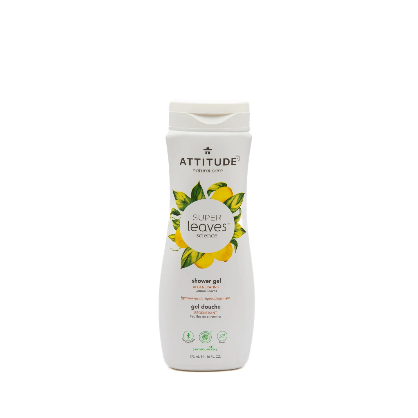 Attitude Super Leaves Regenerating Lemon Leaves Shower Gel 473ml