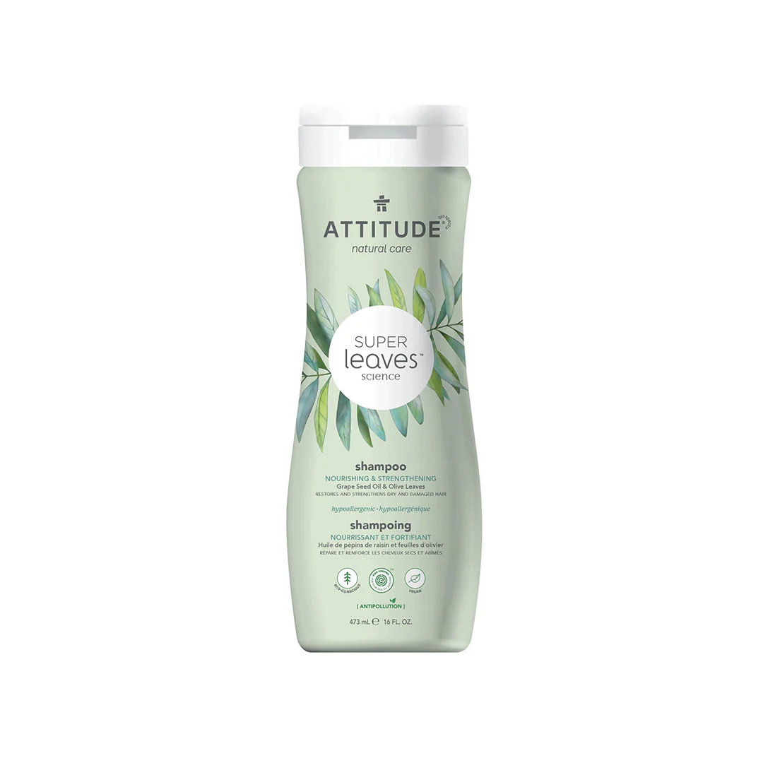 Attitude Super Leaves Shampoo Nourishing and Strengthening Grape Seed Oil and Olive Leaves 473ml - Image 2