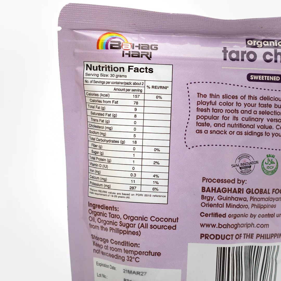 Bahaghari Organic Sweetened Taro Chips 60g - Image 2