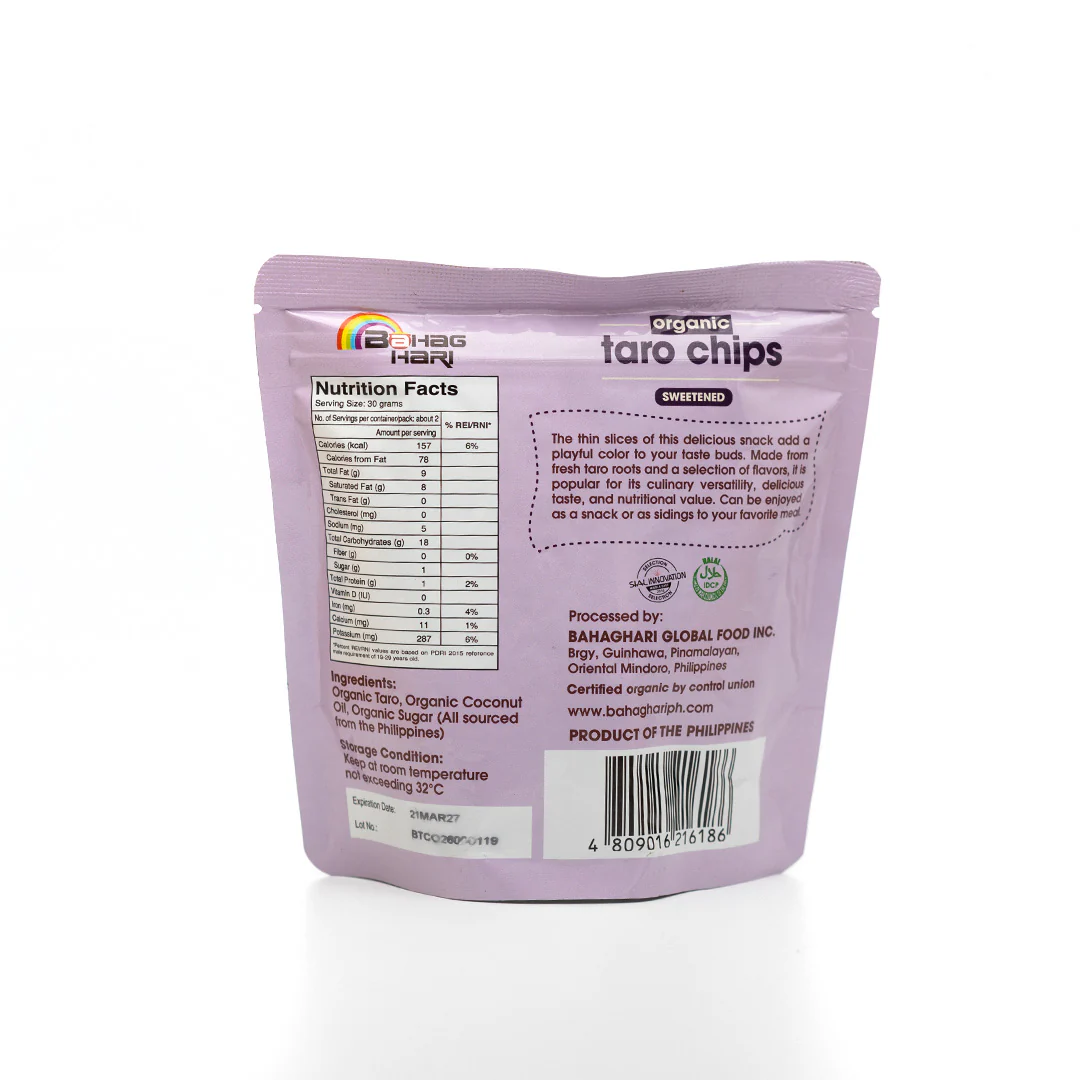 Bahaghari Organic Sweetened Taro Chips 60g - Image 3