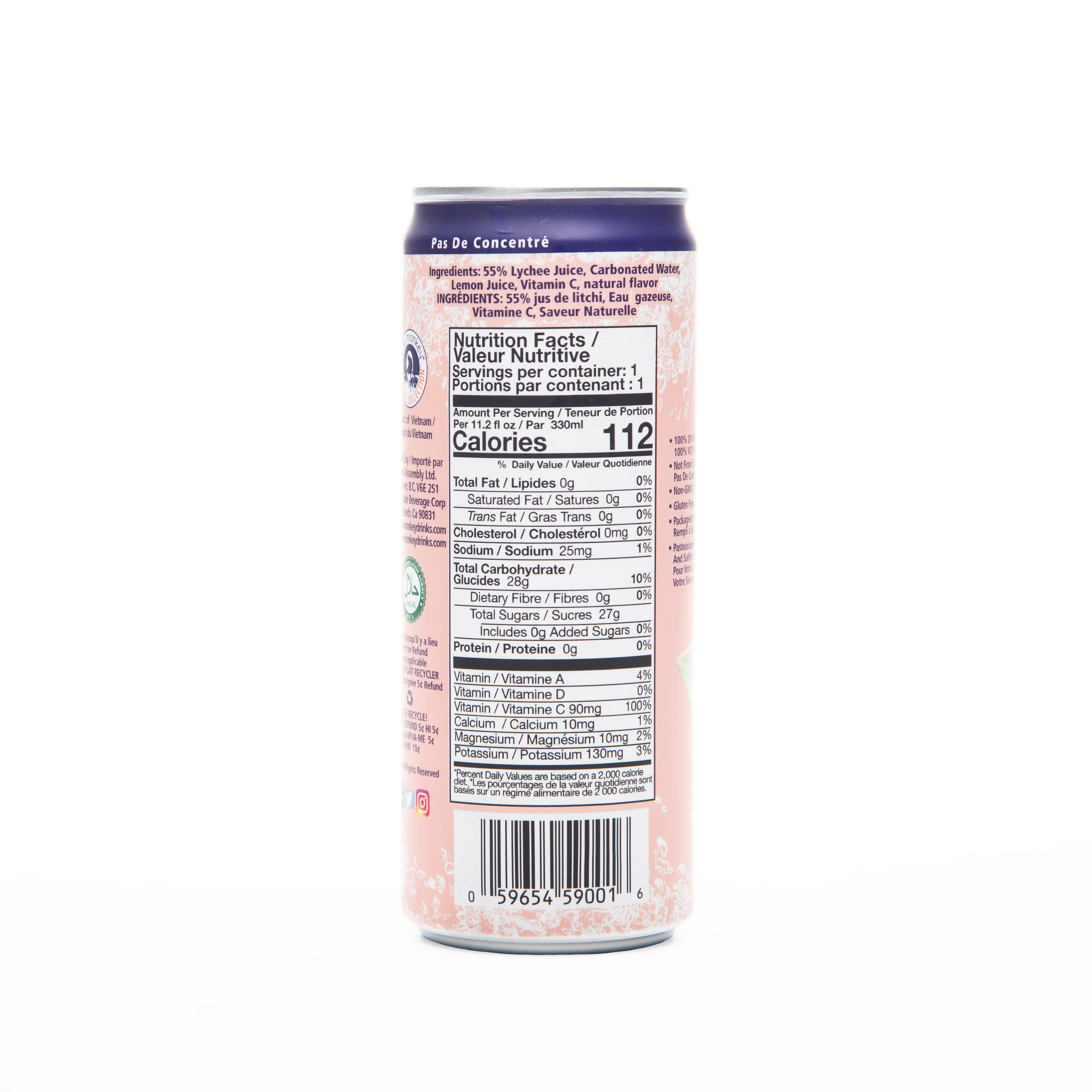 Blue Monkey Sparkling Lychee Juice 330ml - Image 3
