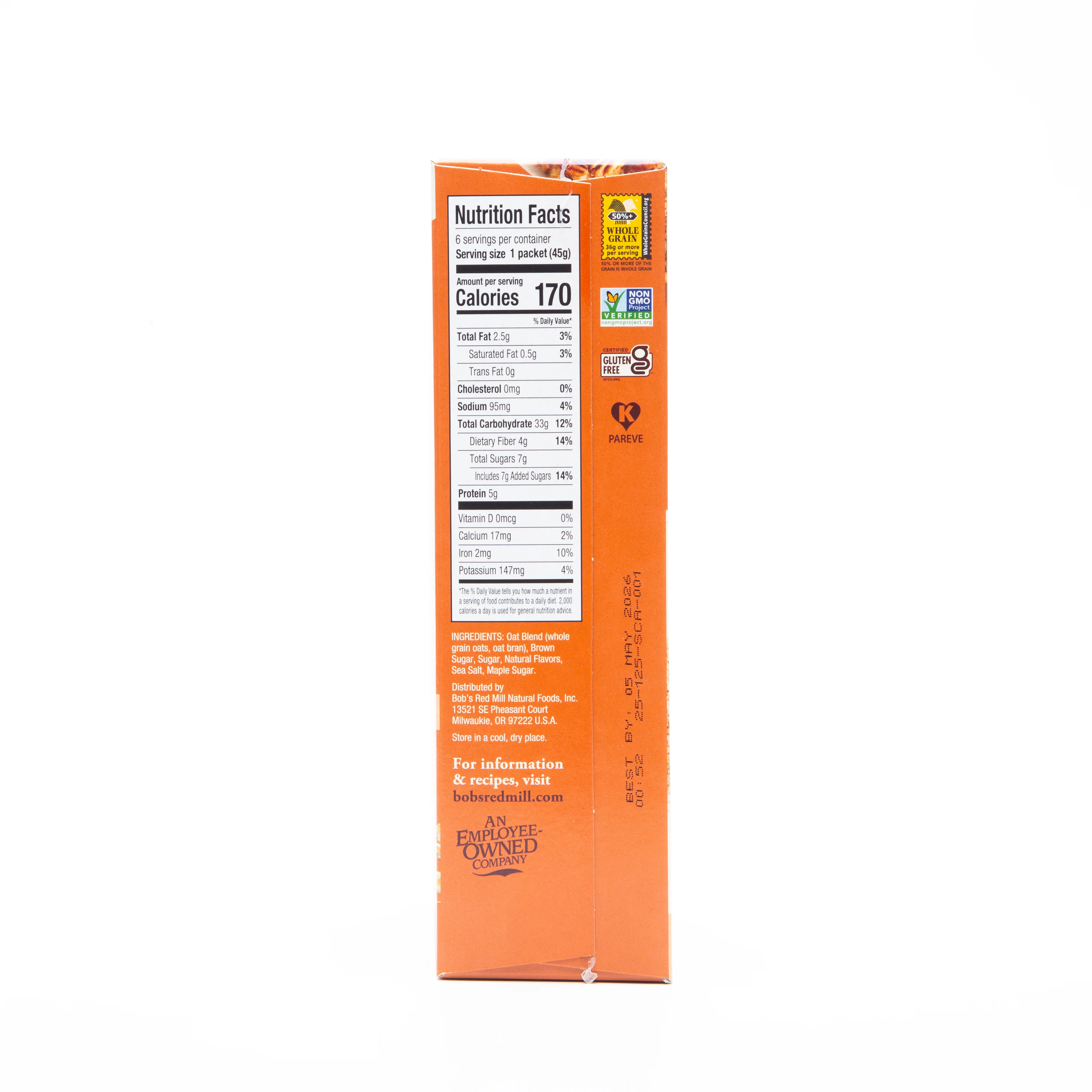 Bob's Red Mill Maple Brown Sugar Instant Oatmeal 6 - 45g - Image 5