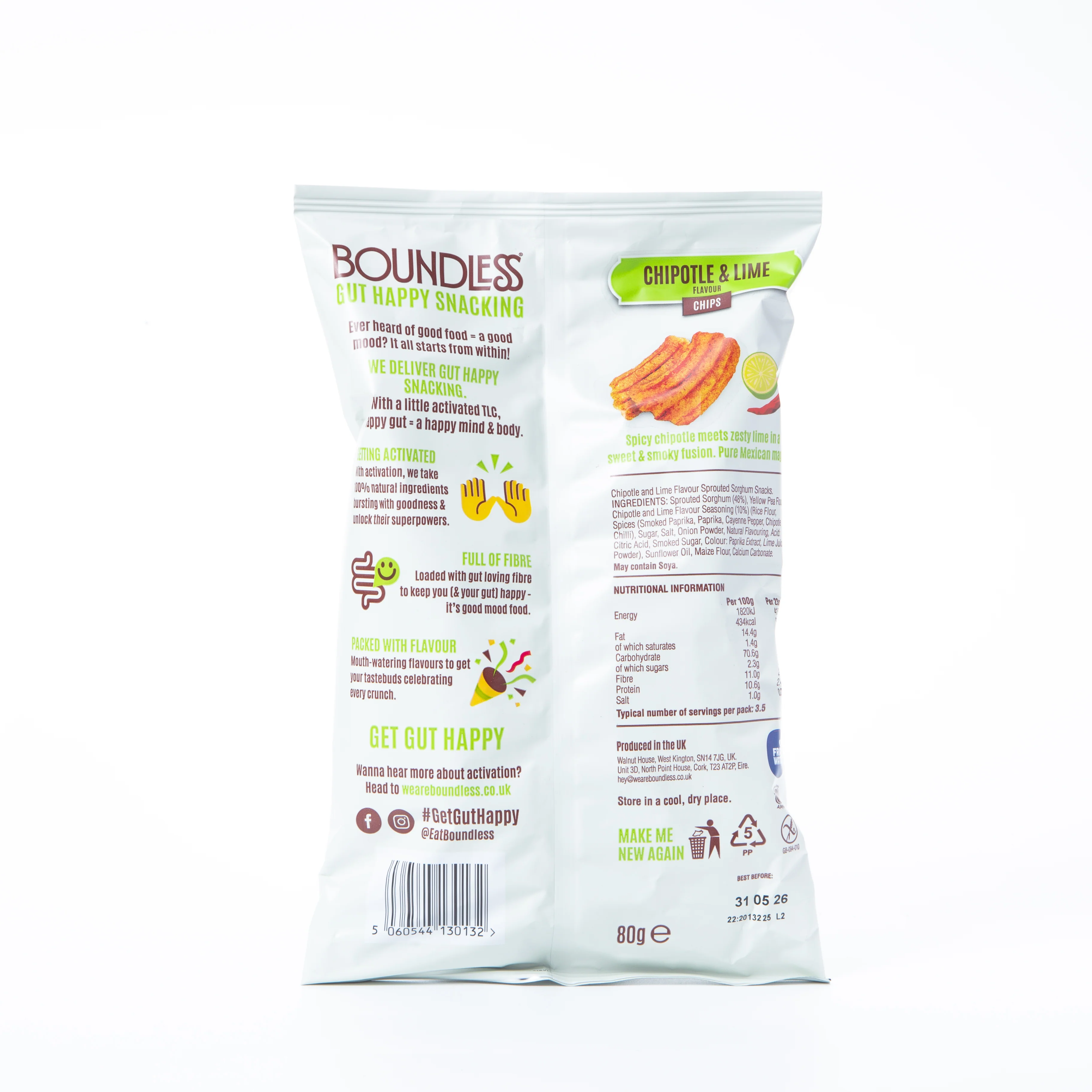Boundless Chipotle and Lime Flavour Chips 80g - Image 2