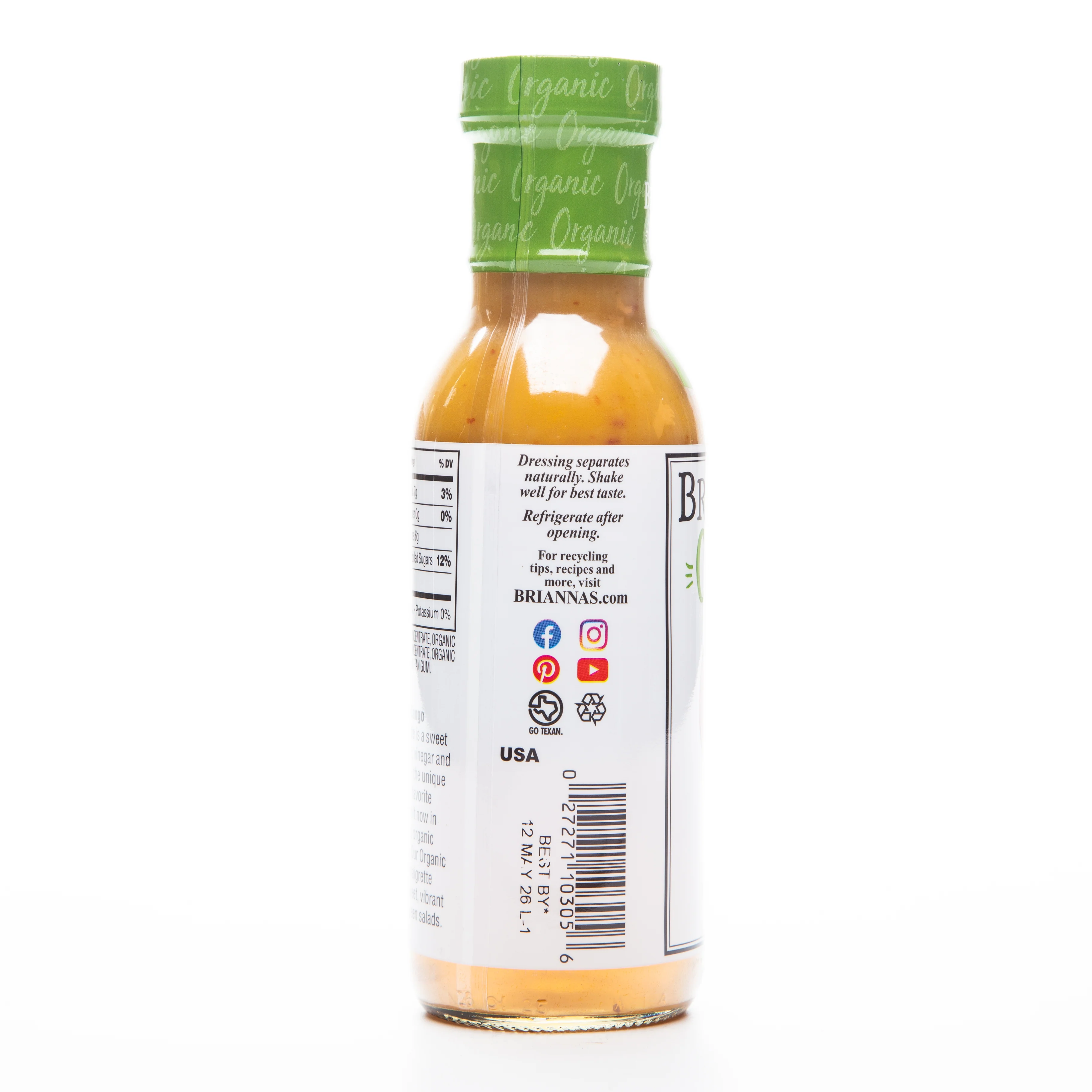 Brianna's Organic Mango Vinaigrette Dressing 296ml - Image 2