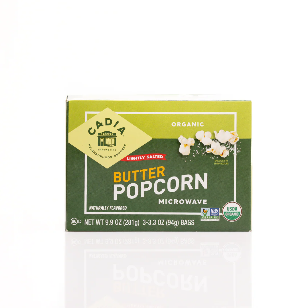 Cadia Organic Lightly Salted Microwave Popcorn 281g (3 x 94g bags)