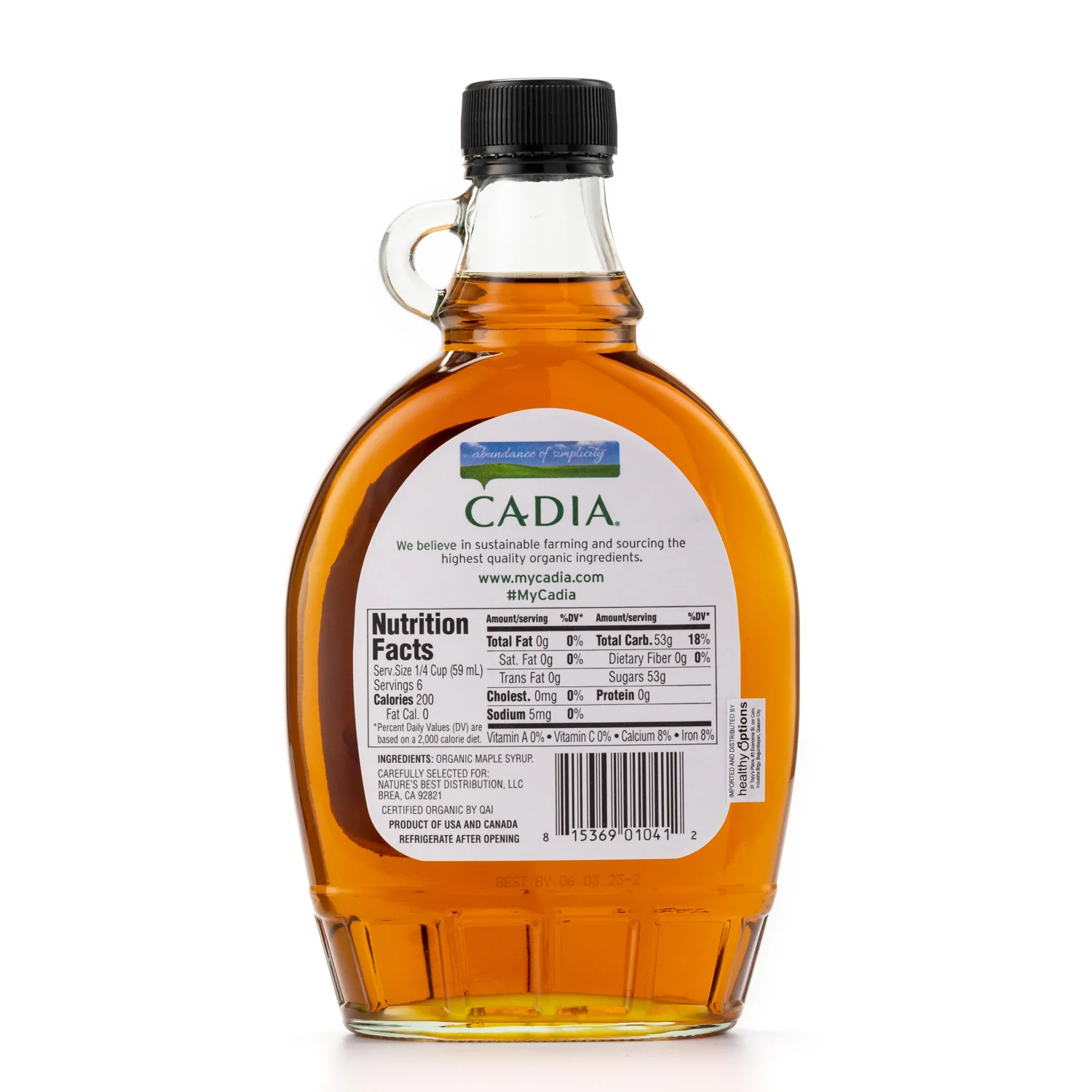 Cadia Organic Maple Syrup Amber Color, Rich Taste 354mL - Image 2