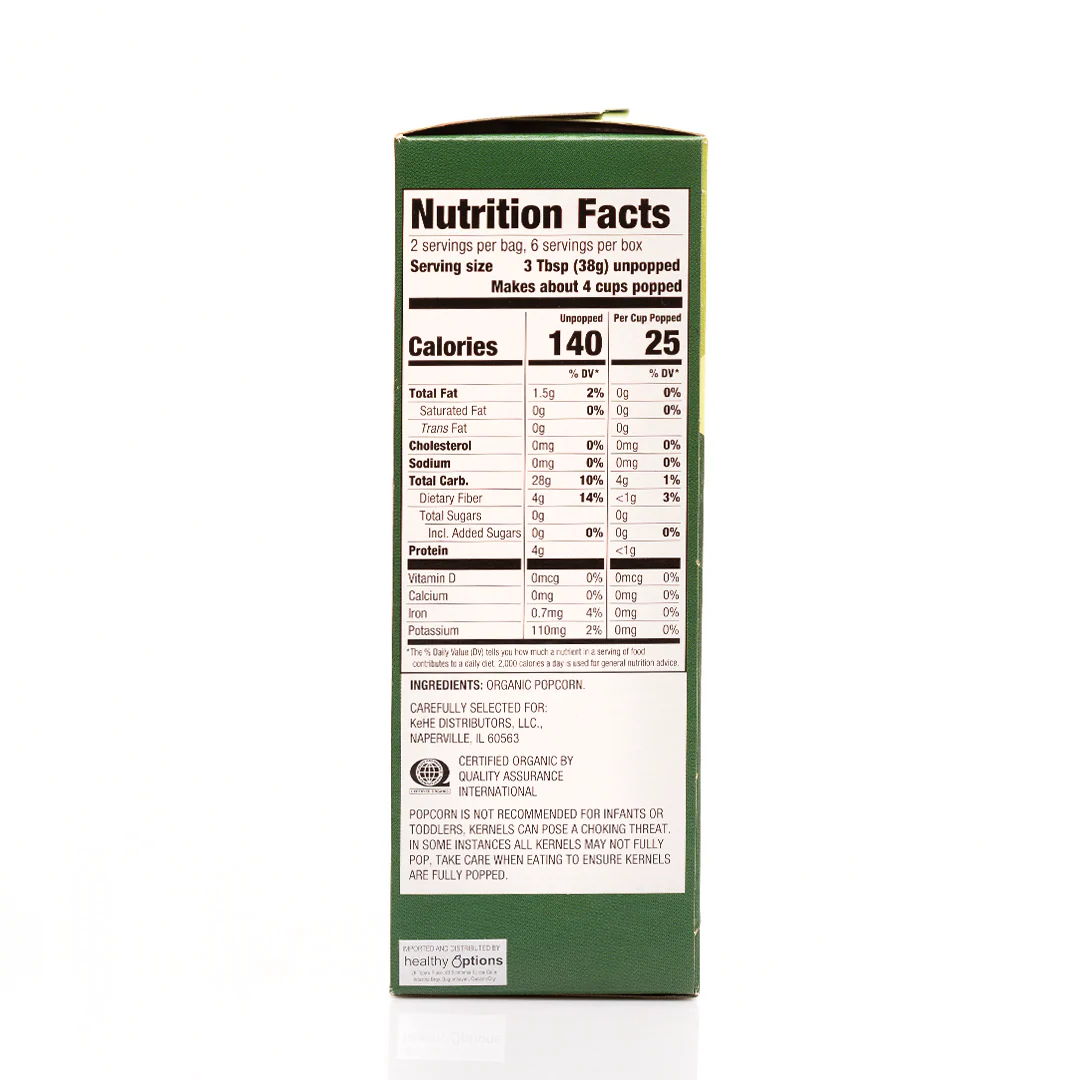 Cadia Organic Unsalted Microwave Popcorn 238g (3 x 79g bags) - Image 2