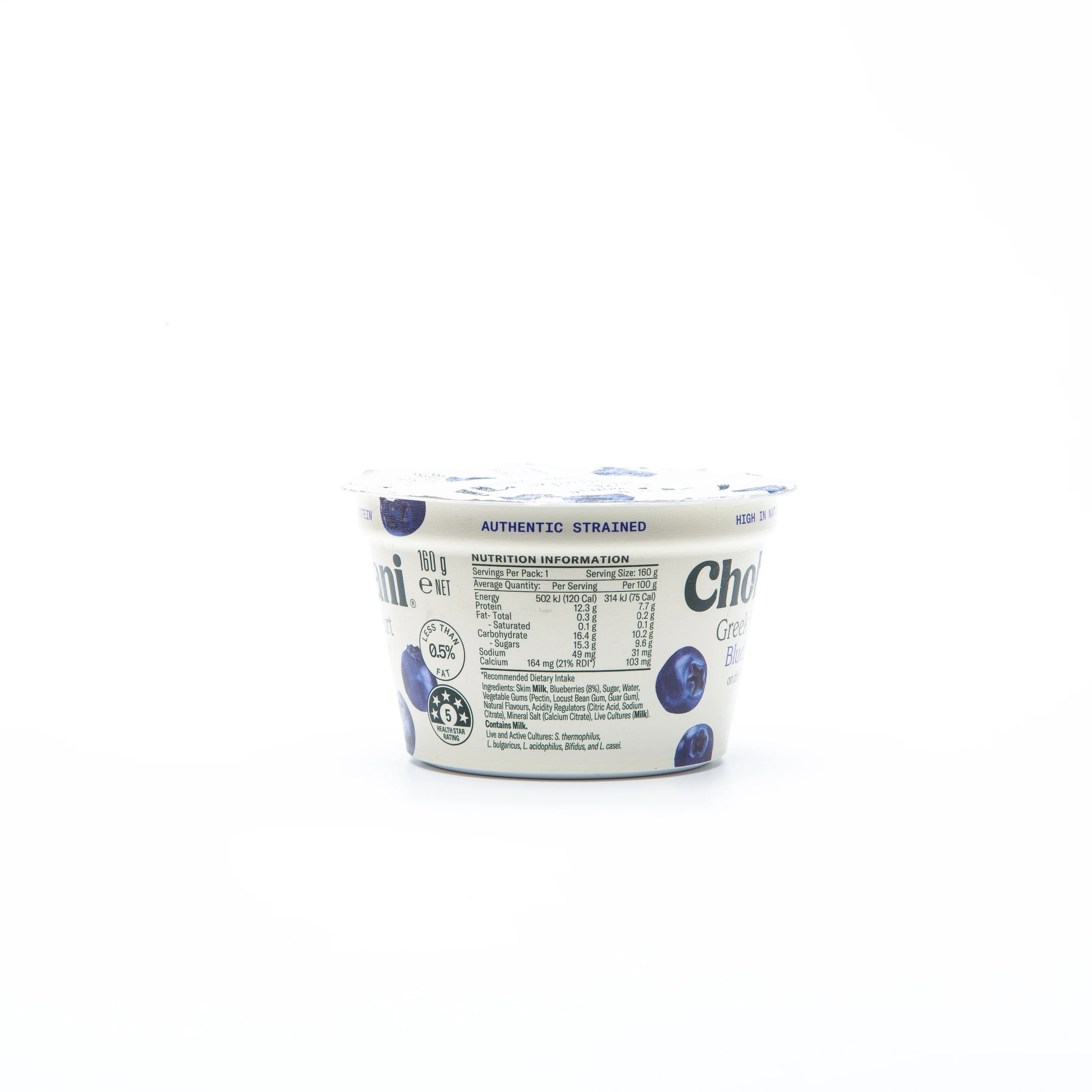 Chobani Blueberry on the Bottom Greek Yogurt 160g - Image 2
