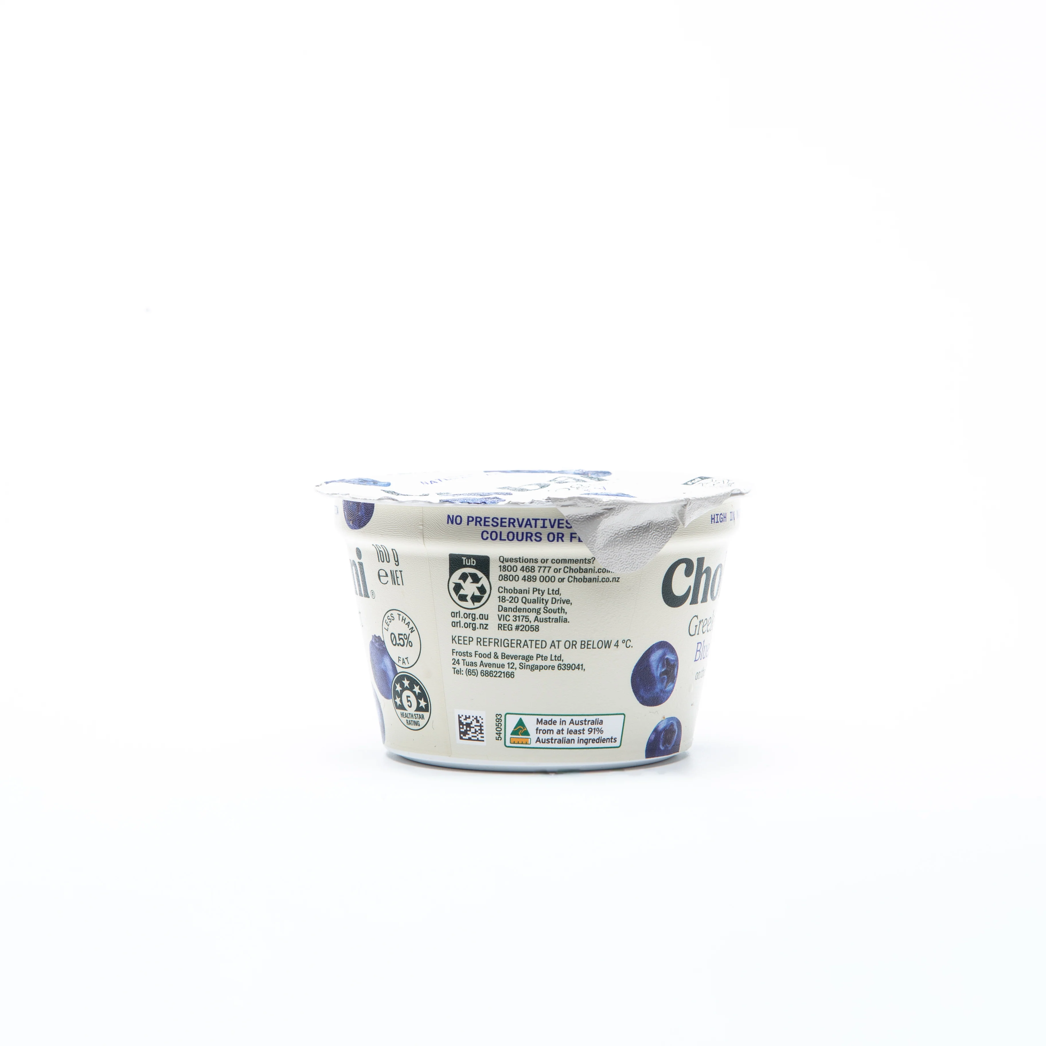 Chobani Blueberry on the Bottom Greek Yogurt 160g - Image 6