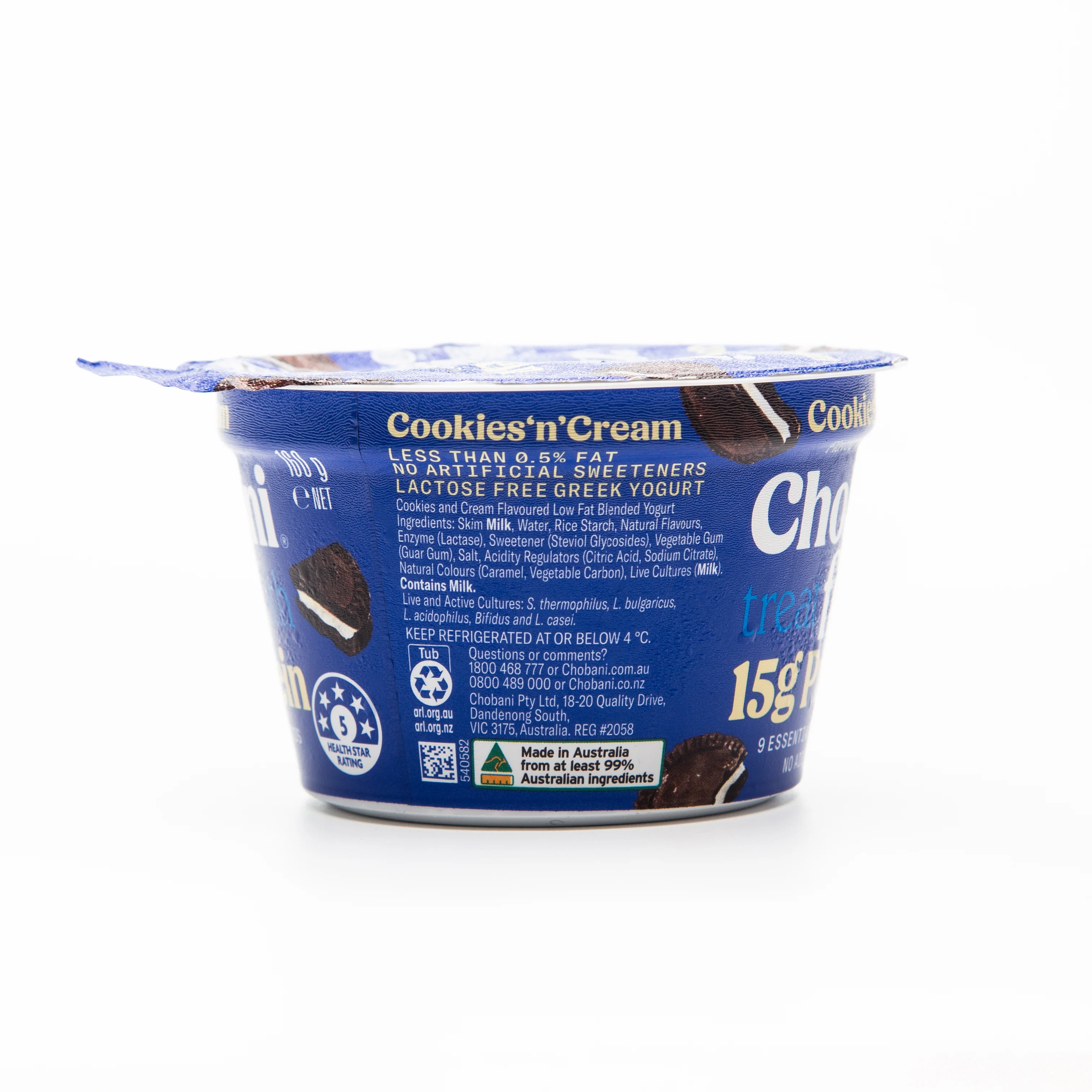 Chobani Cookies and Cream Greek Yogurt Fit (15 g Protein) – 160 g - Image 6