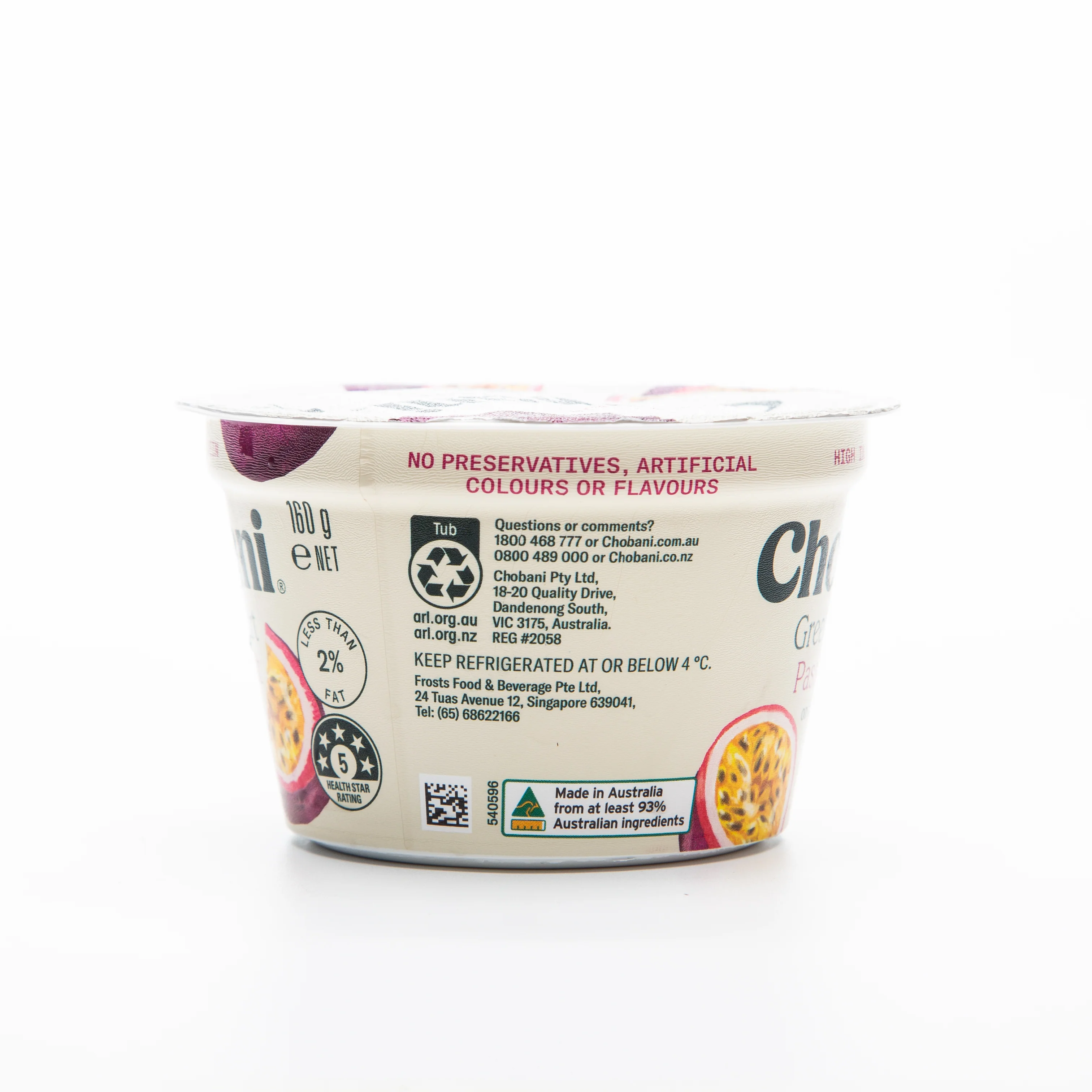 Chobani Passionfruit on the Bottom Greek Yogurt 160g - Image 4