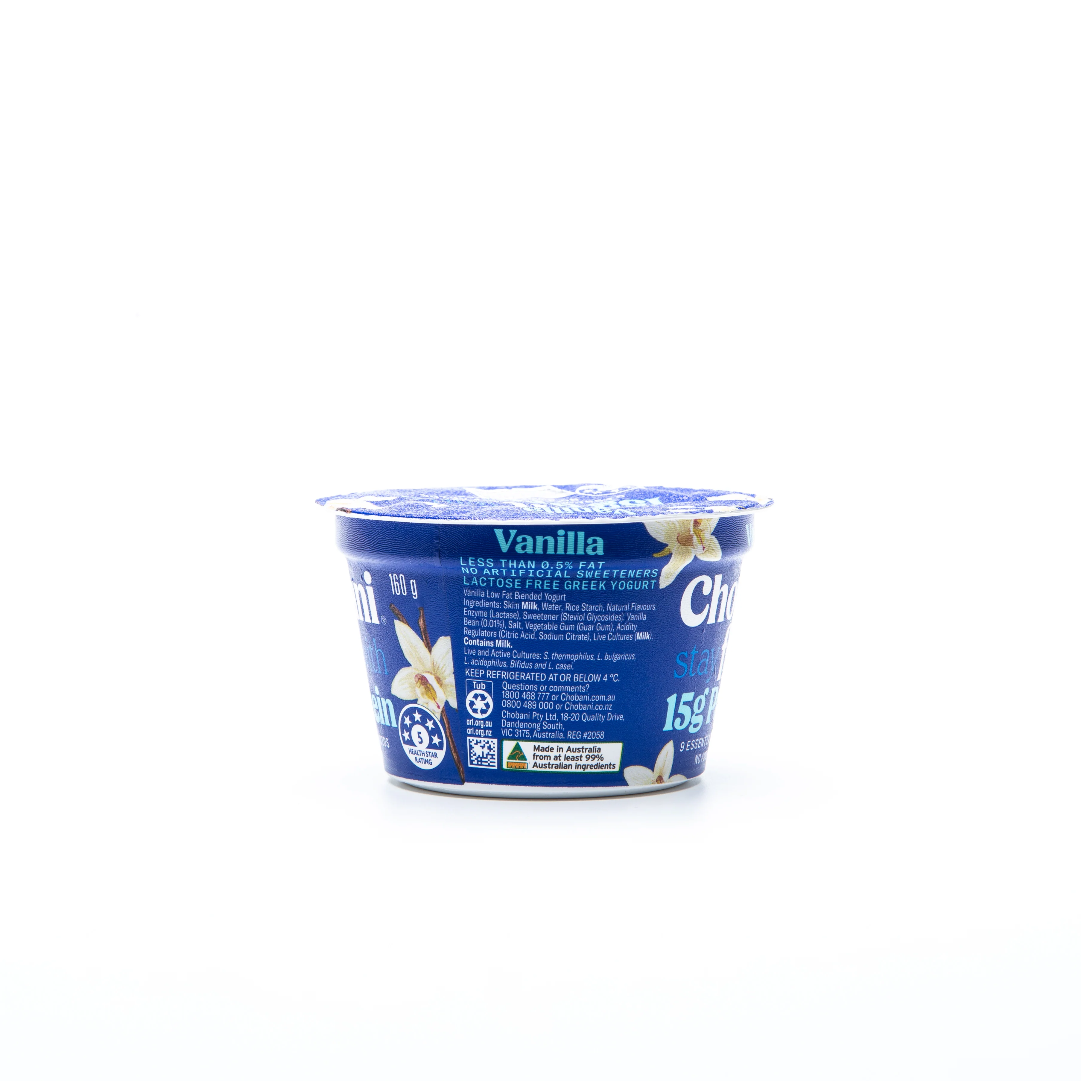 Chobani Vanilla Greek Yogurt Fit (15 g Protein) – 160 g - Image 5