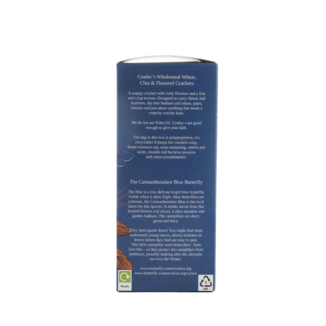 Cradoc's Wholemeal Wheat, Chia & Flax Seed Crackers 80g - Image 2