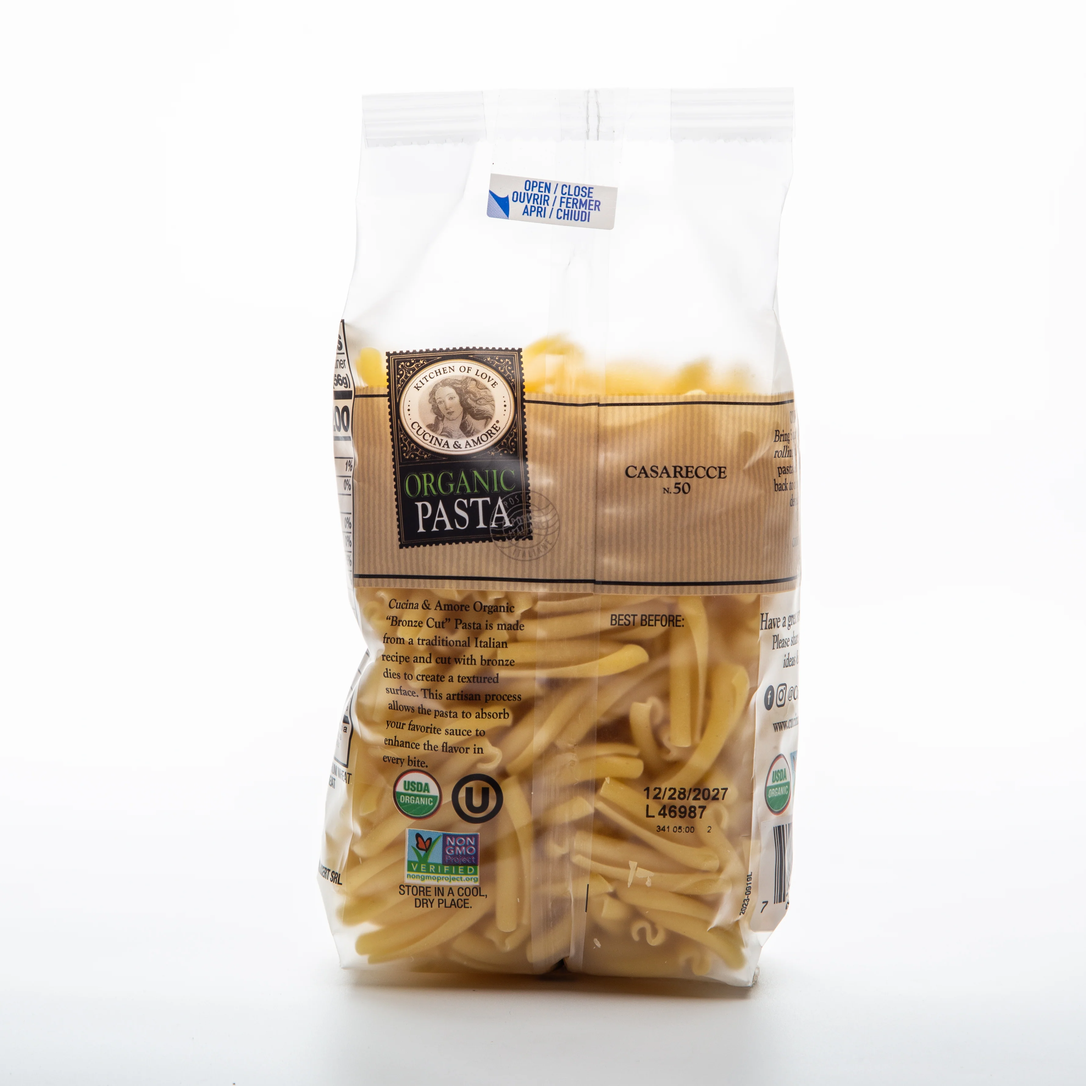 Cucina & Amore Organic Bronze-Cut Casarecce Pasta 454g - Image 2