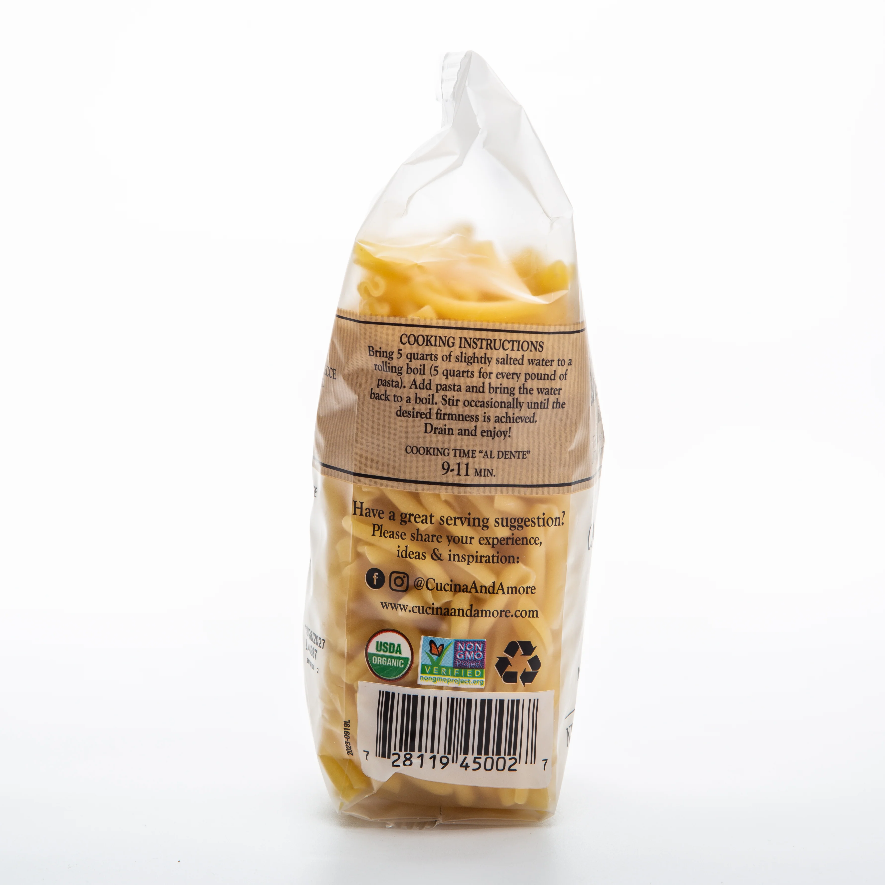 Cucina & Amore Organic Bronze-Cut Casarecce Pasta 454g - Image 4