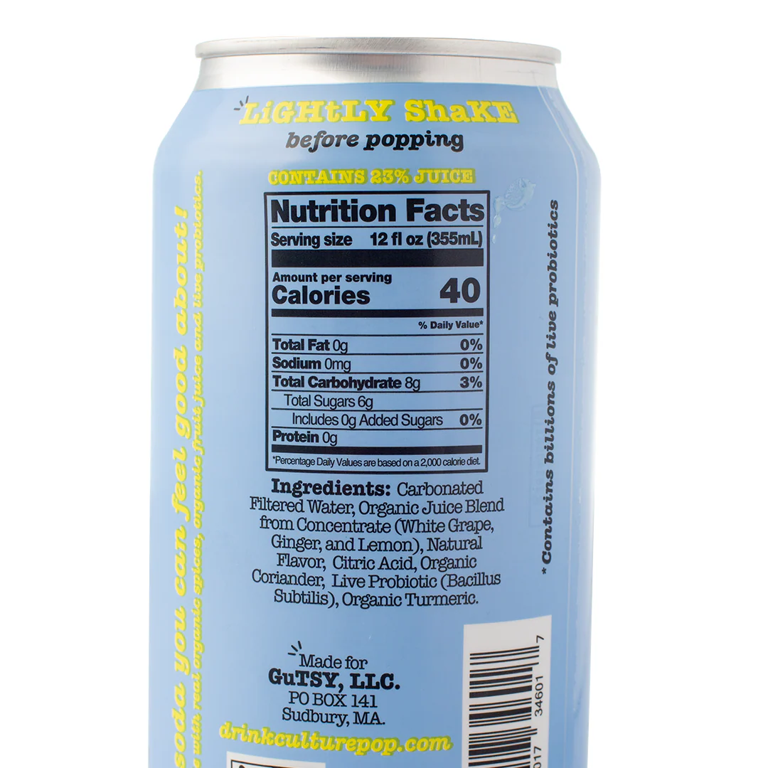 Culture Pop Soda Ginger Lemon 355ml - Image 2