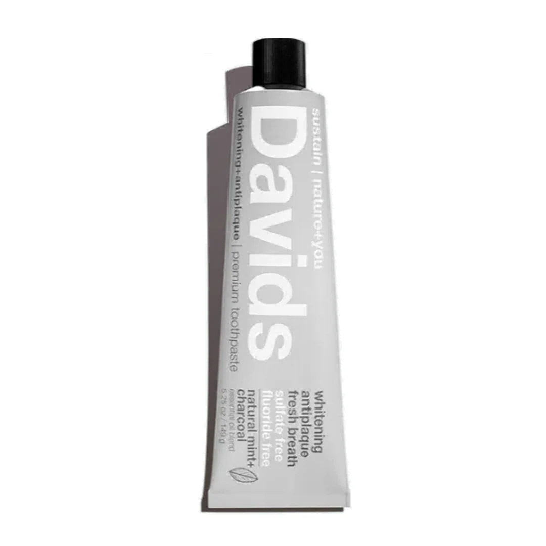Davids Whitening Antiplaque Mint and Charcoal Fluoride Free Toothpaste 149g