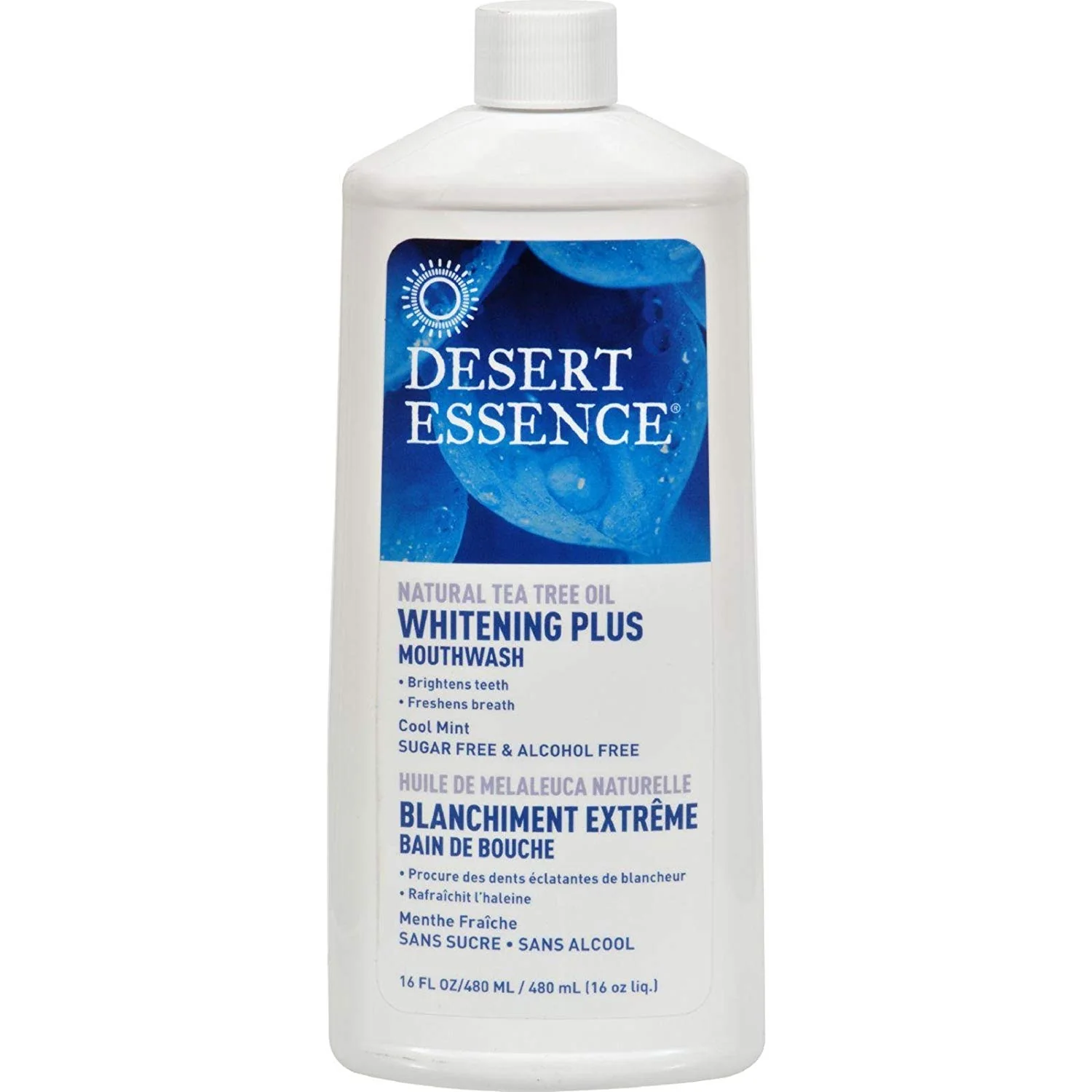 Desert Essence Whitening Plus Tea Tree Mouthwash Cool Mint 473ml