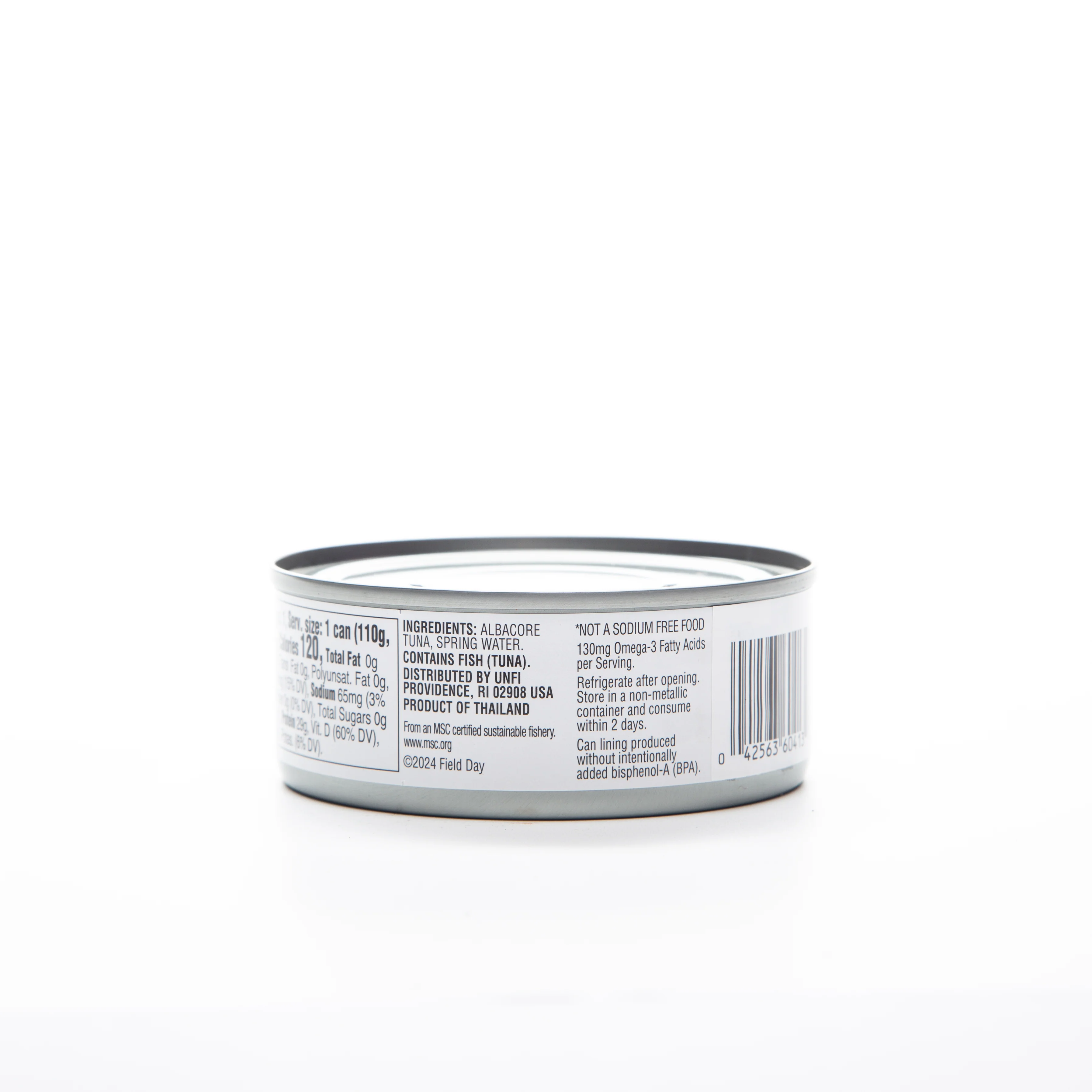 Field Day No Salt Added Wild Caught Chunk White Albacore Tuna 142g - Image 2