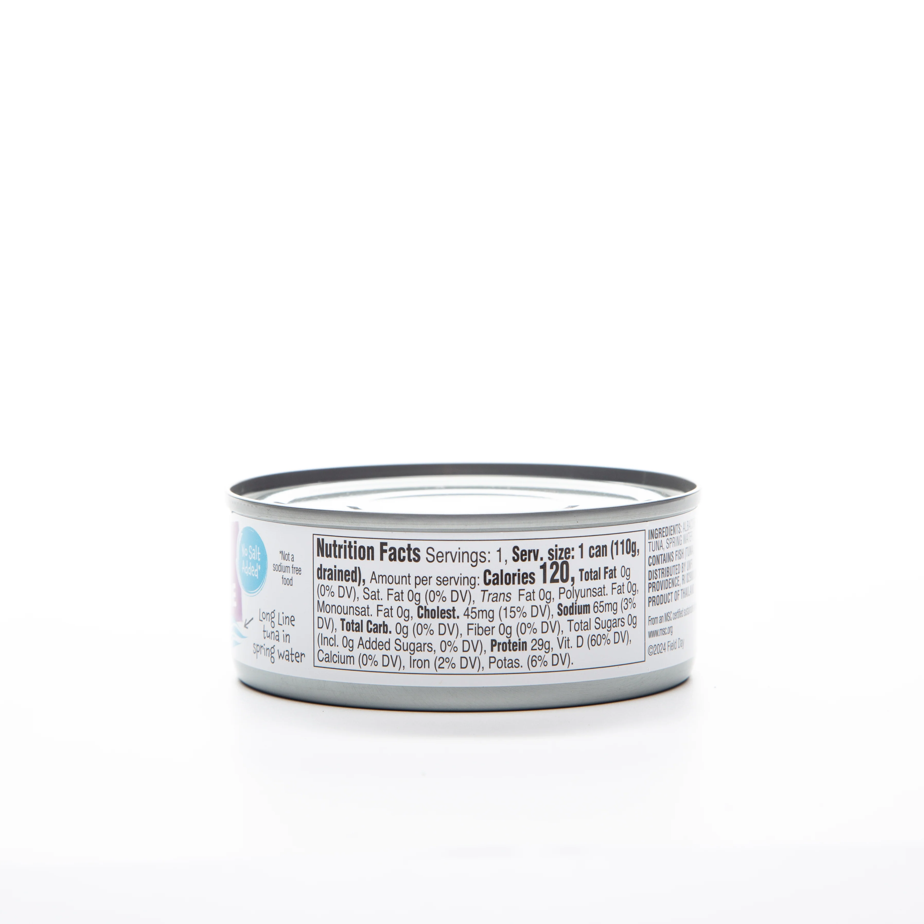 Field Day No Salt Added Wild Caught Chunk White Albacore Tuna 142g - Image 4
