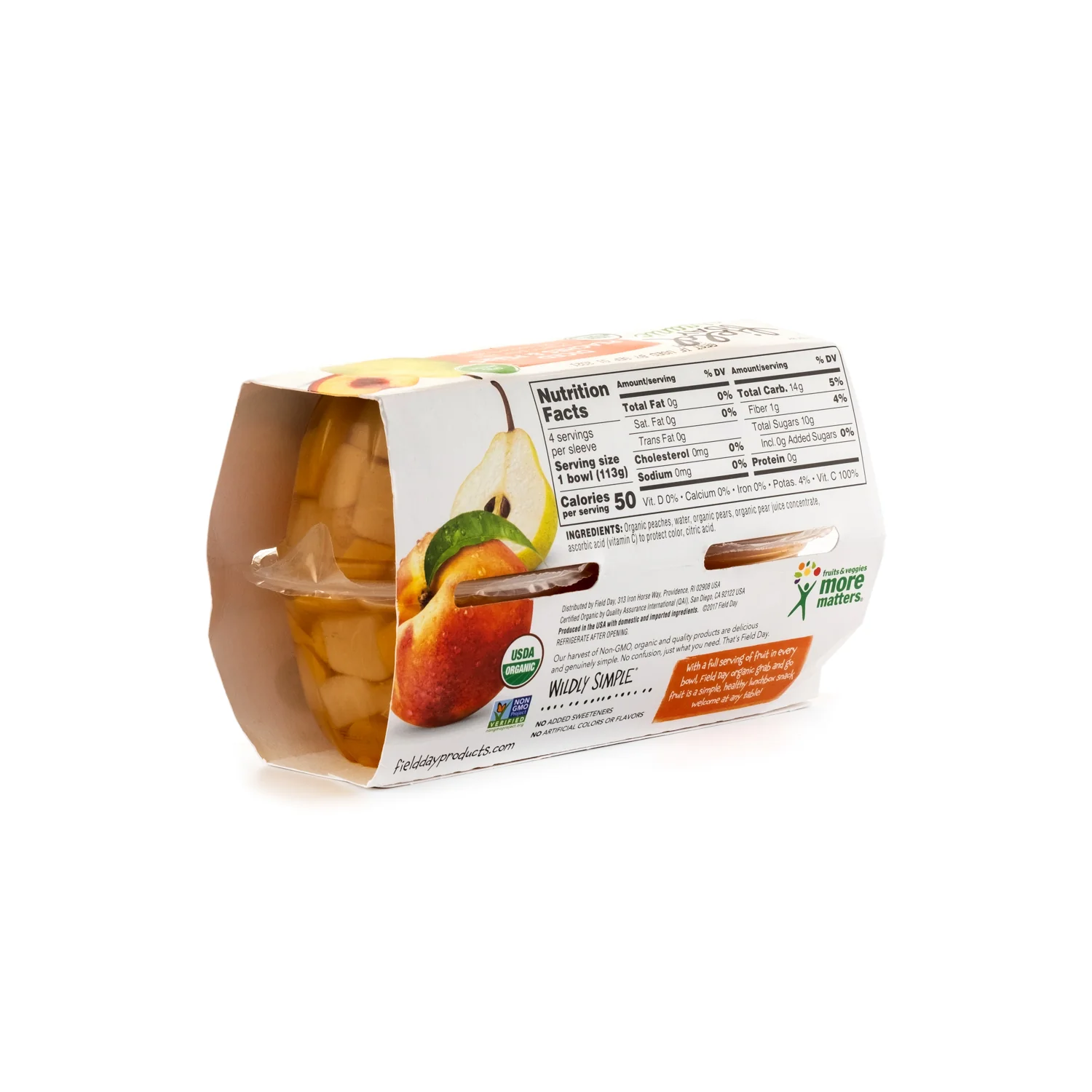 Field Day Organic Diced Peaches & Pears 454g - Image 2