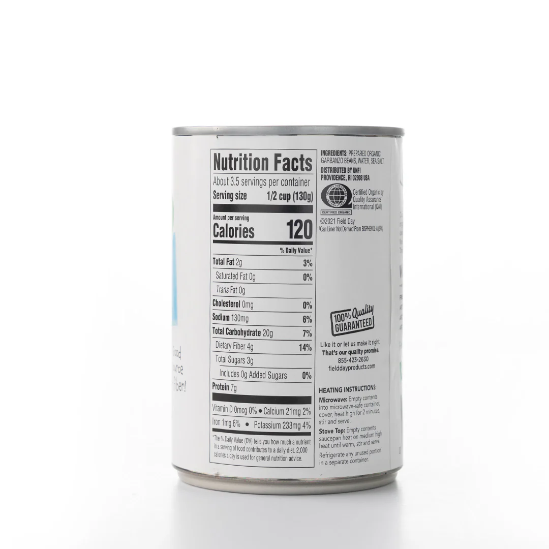 Field Day Organic Garbanzo Beans 425g - Image 2