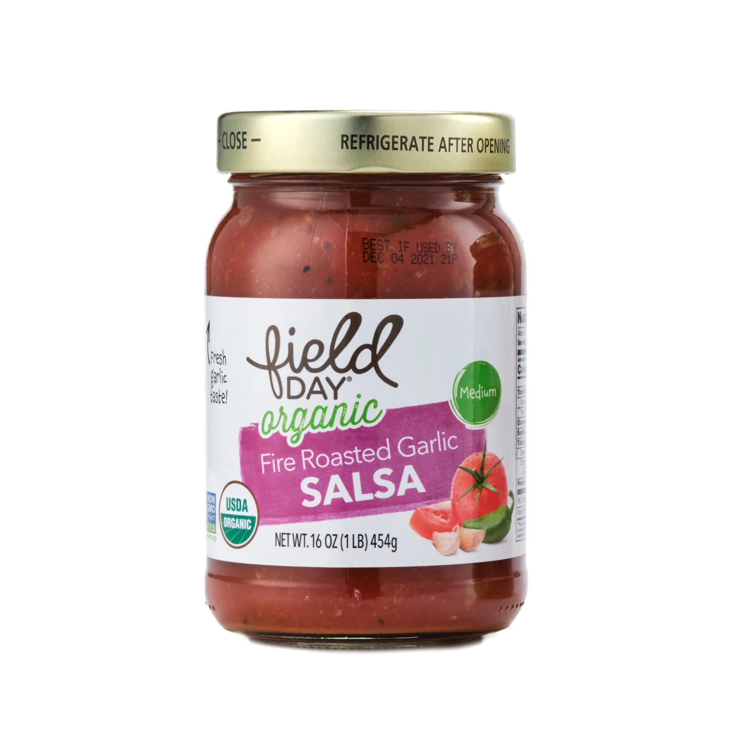 Field Day Organic Medium Fire Roasted Garlic Salsa 454g