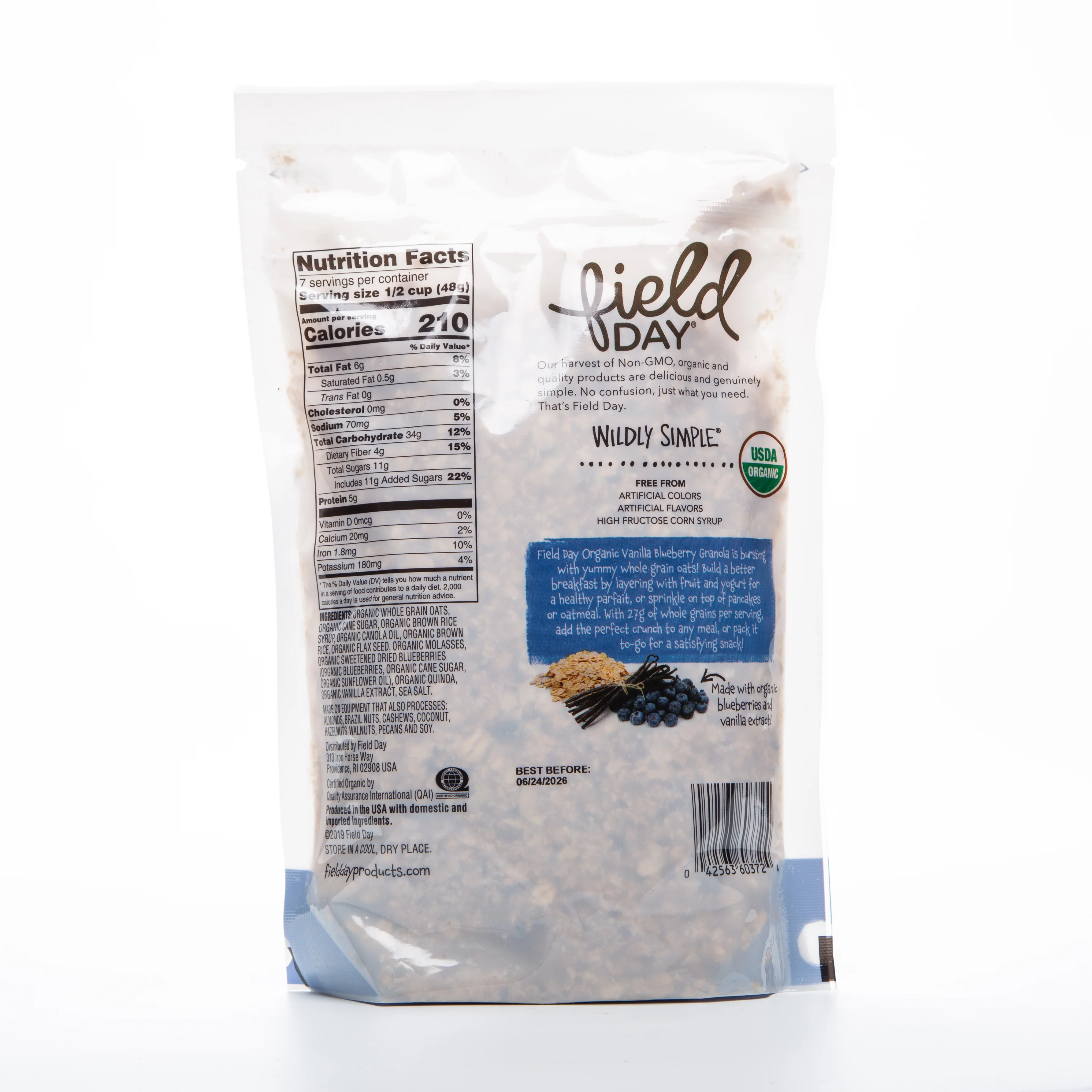 Field Day Organic Vanilla Blueberry Granola 340g - Image 2