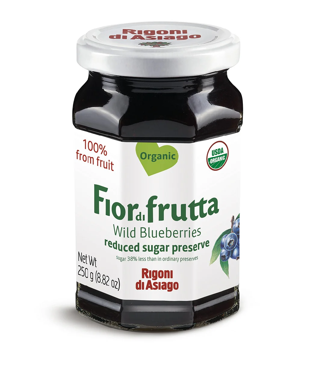 Fiordifrutta Organic Wild Blueberry Fruit Spread 250g