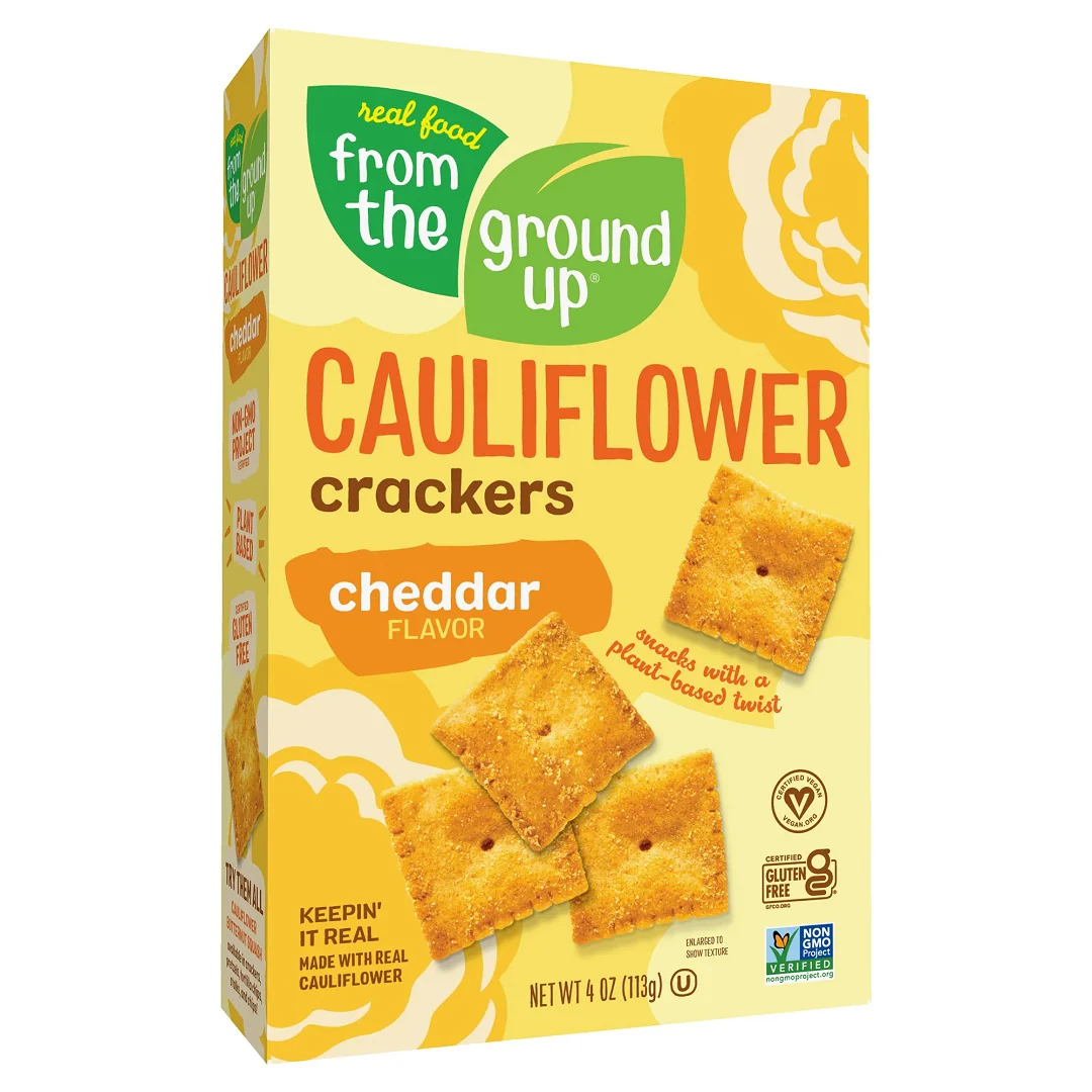 From The Ground Up Cauliflower Crackers Cheddar 113g