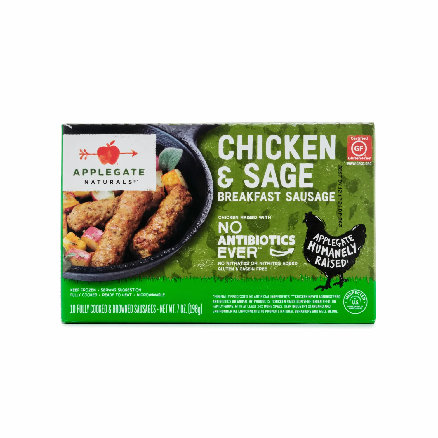 Frozen Applegate Naturals Chicken & Sage Sausage 198g