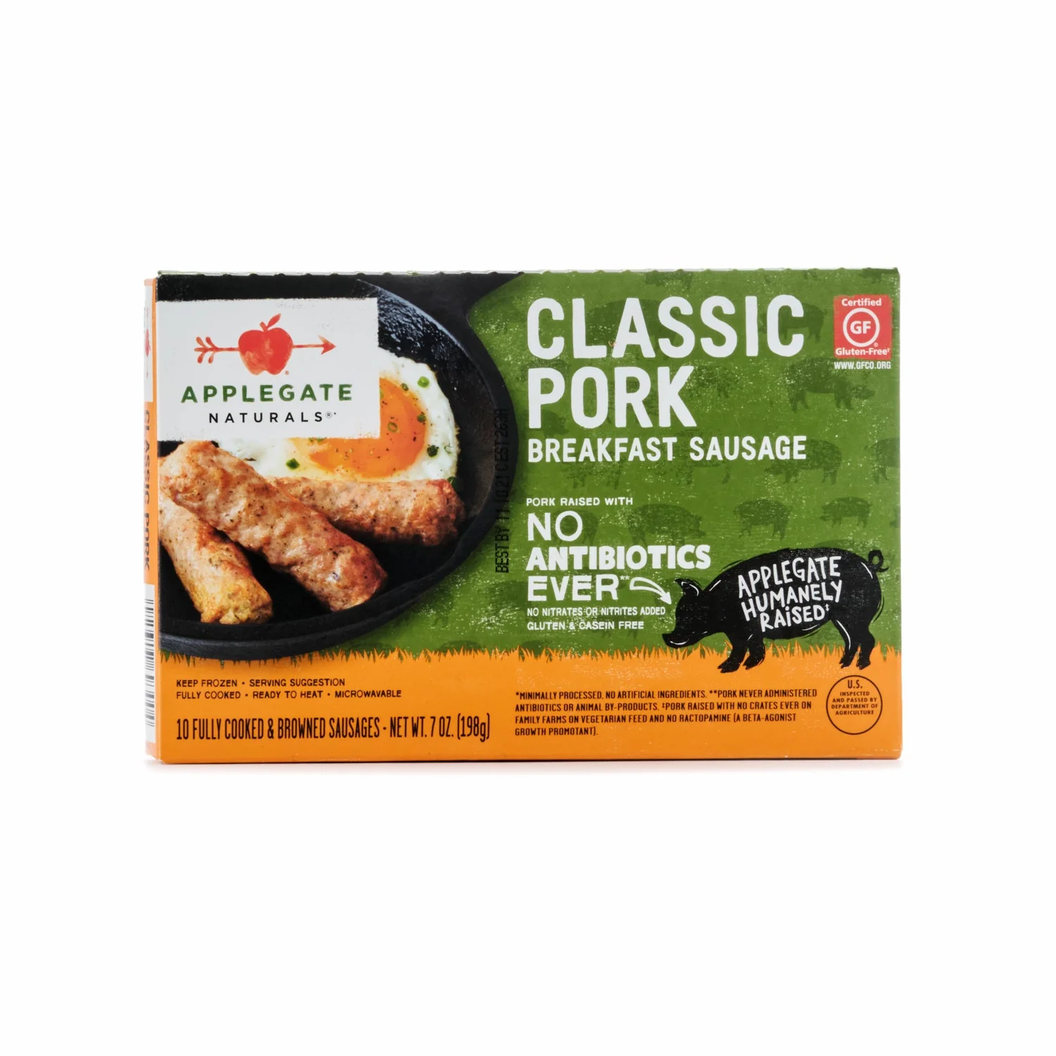 Frozen Applegate Naturals Classic Pork Sausage 198g
