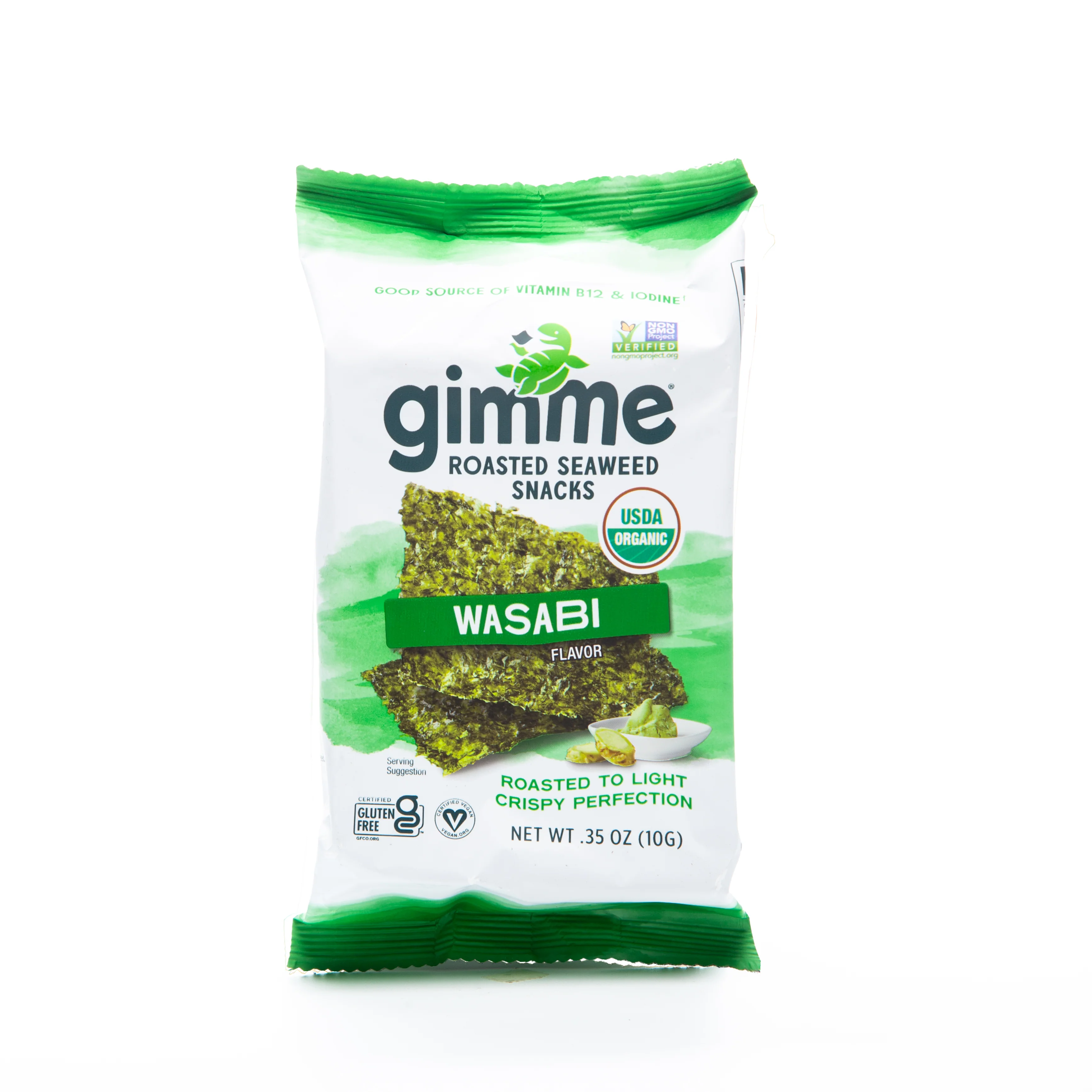 Gimme Organic Wasabi Roasted Seaweed Snacks 10g