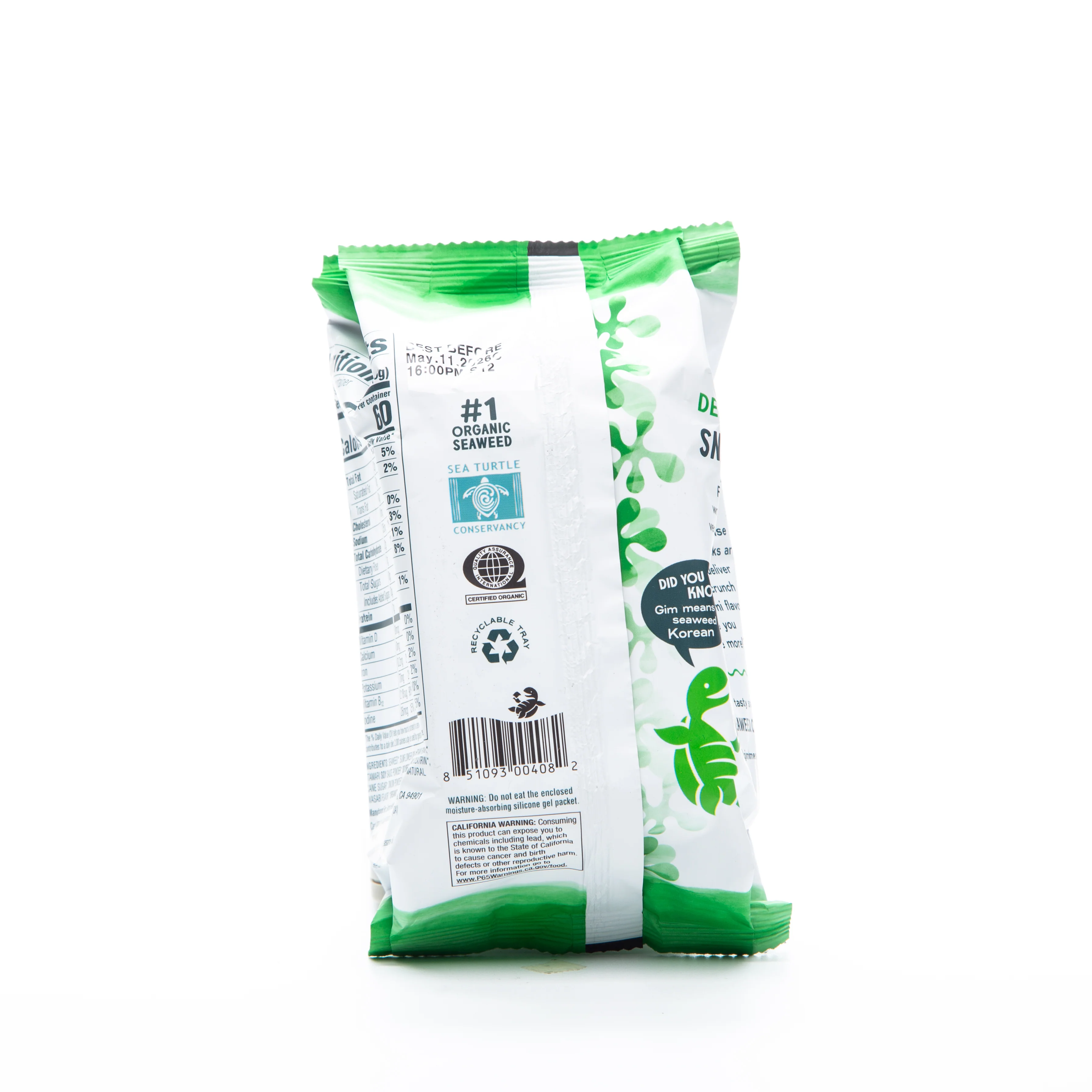 Gimme Organic Wasabi Roasted Seaweed Snacks 10g - Image 3