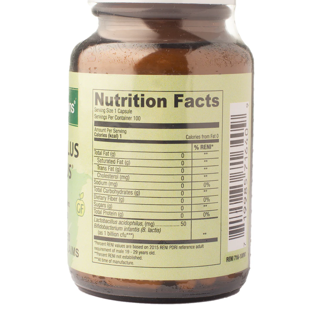 Healthy Options Acidophilus & Bifidus 1 Billion CFU 100 Capsules - Image 2