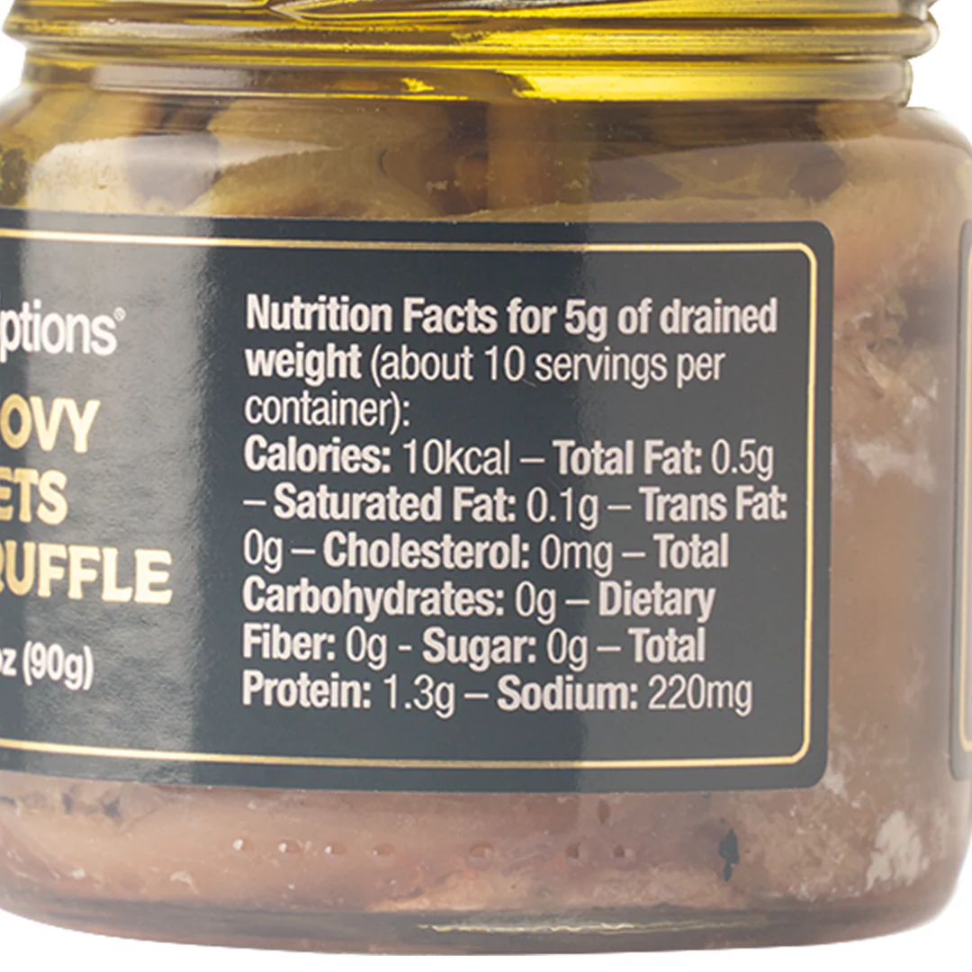 Healthy Options Anchovy Fillets with Truffle in Olive Oil 90g - Image 2
