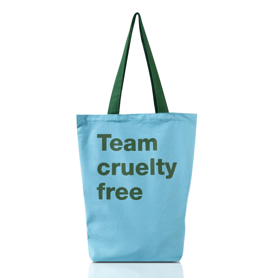 Healthy Options Blue Tote Bag - Team Cruelty Free