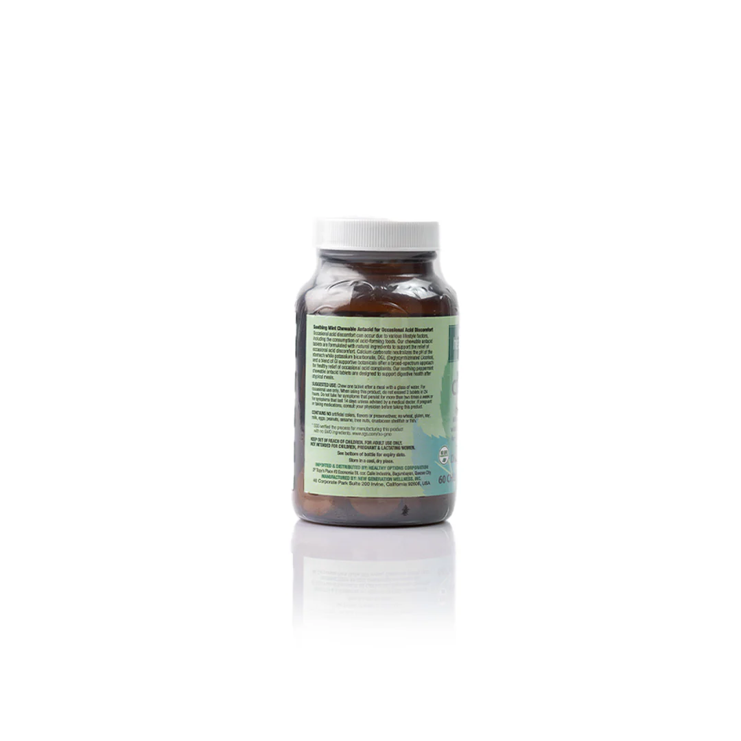 Healthy Options Chewable Antacid 60 Vegan Tablets - Image 2