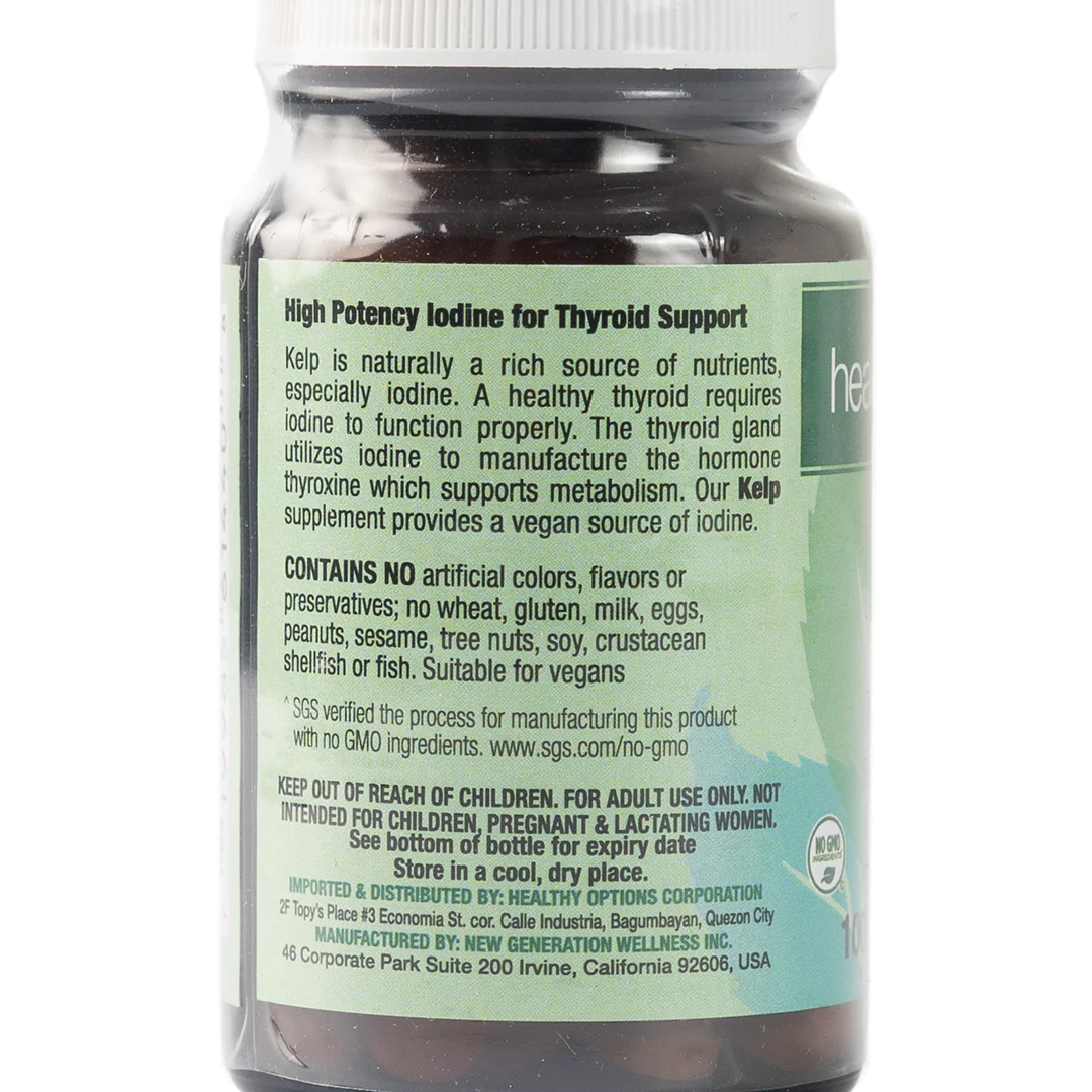 Healthy Options Kelp with Iodine 100 Vegan Tablets - Image 3