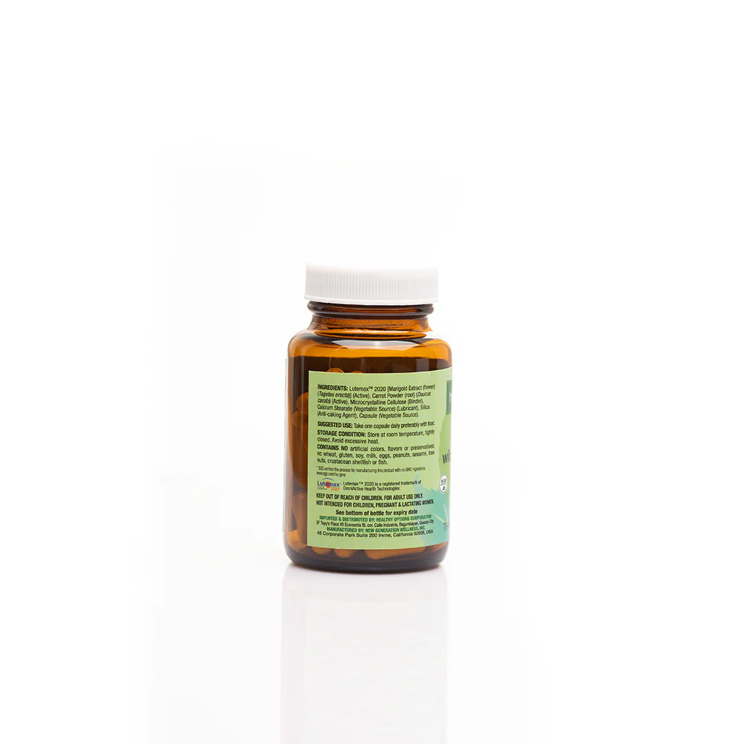 Healthy Options Lutein 20mg with Zeaxanthin 60 Capsules - Image 2