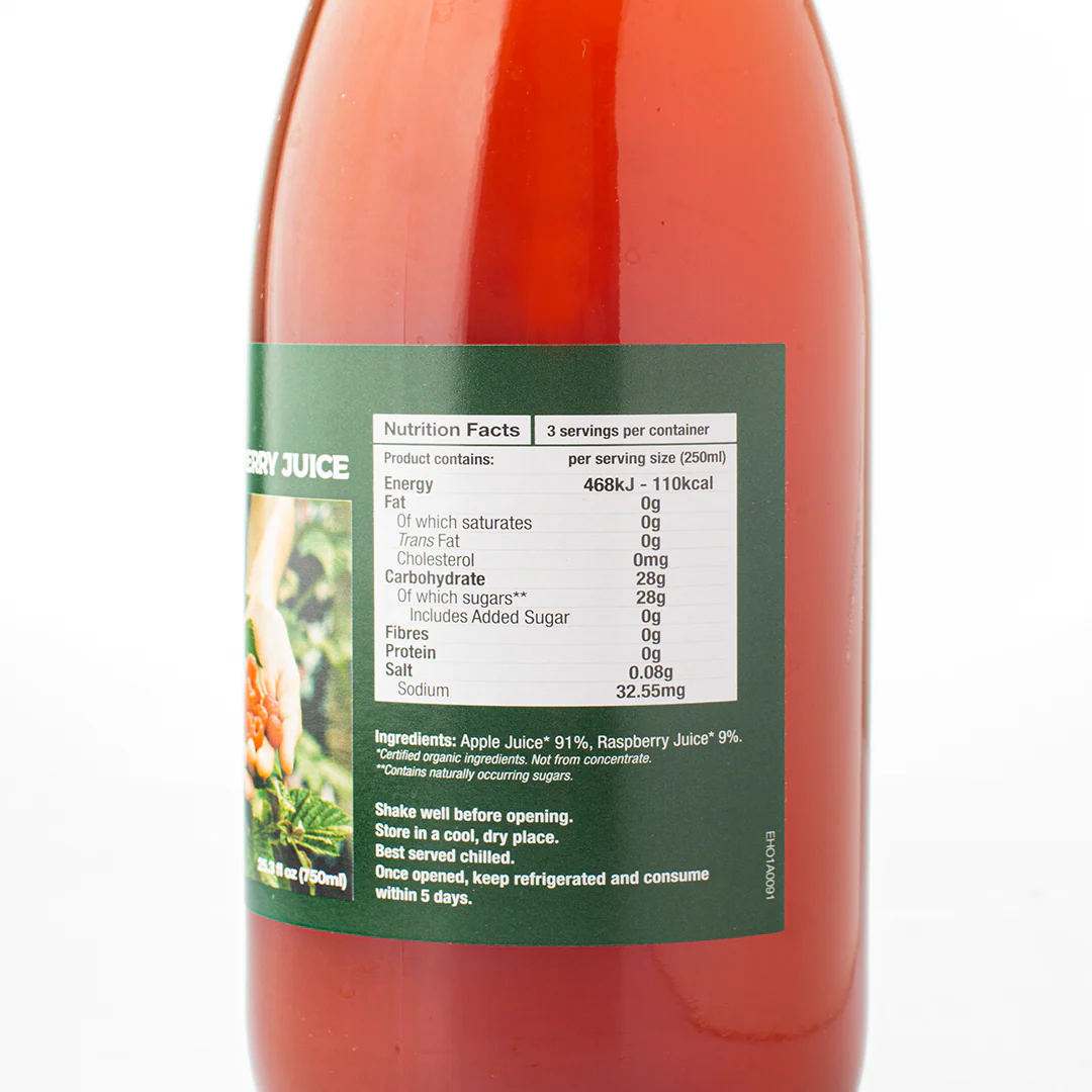 Healthy Options Organic Apple Raspberry Juice 750ml - Image 2