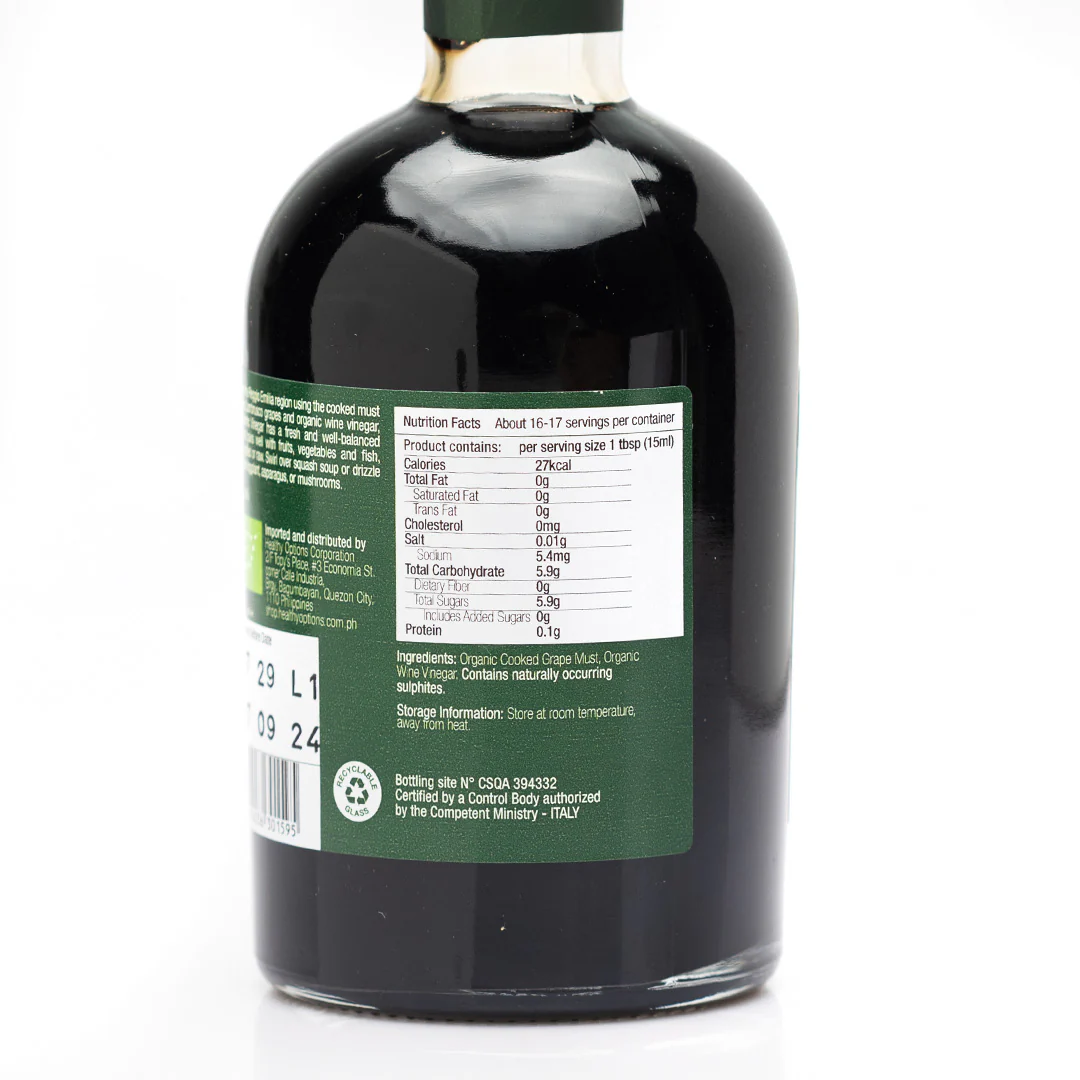 Healthy Options Organic Balsamic Vinegar of Modena 250ml - Image 2