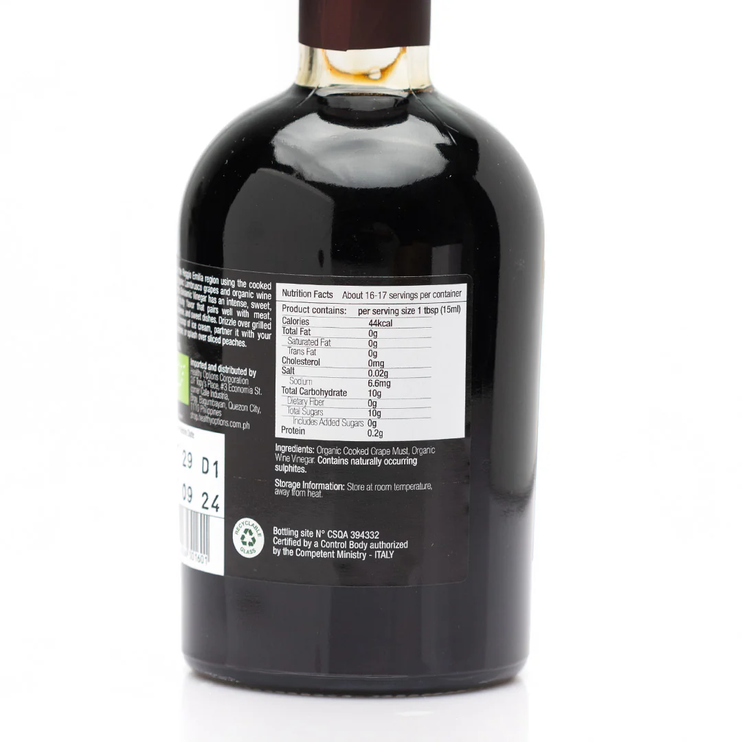 Healthy Options Organic Balsamic Vinegar of Modena 250ml - Image 2