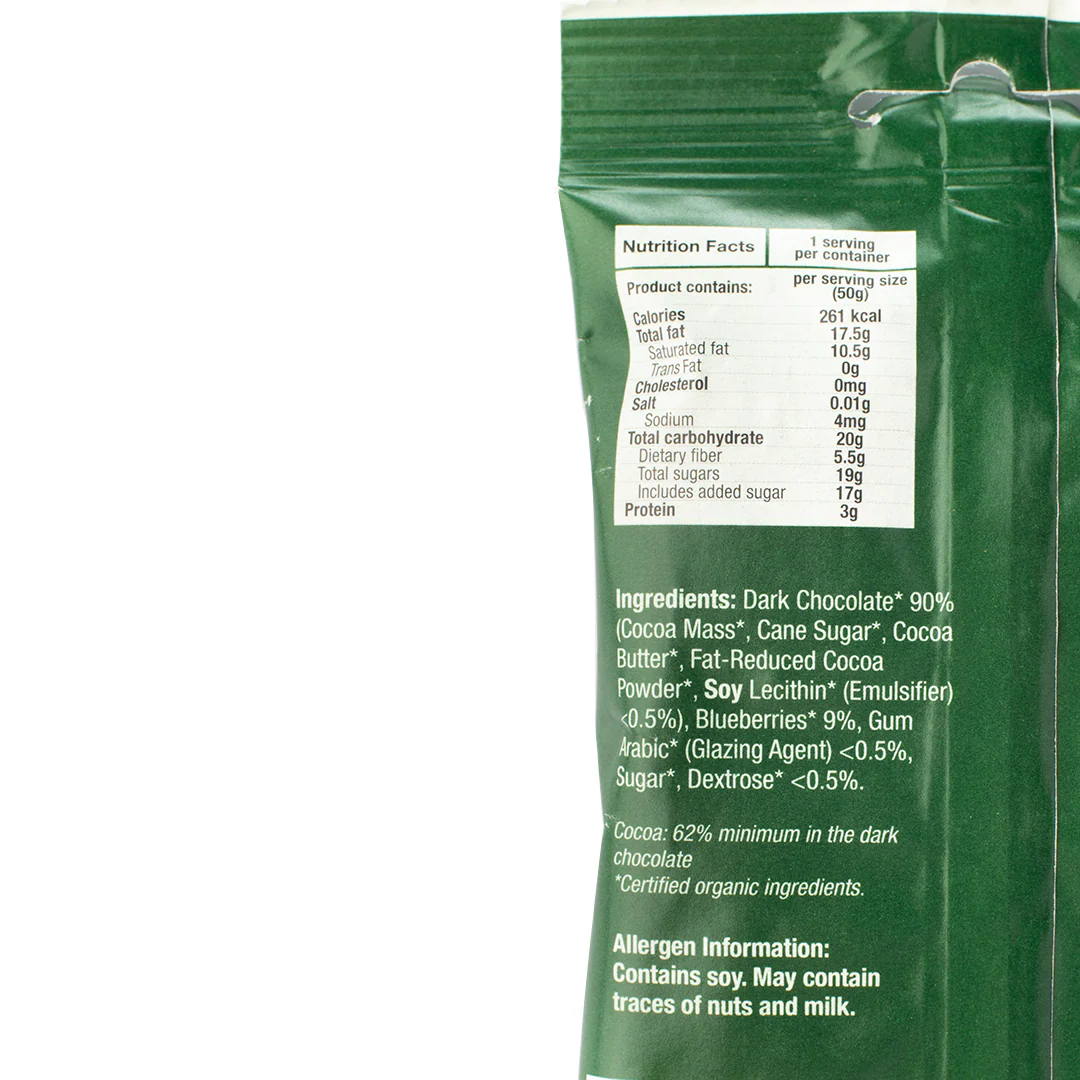 Healthy Options Organic Blueberries in Dark Chocolate 50g - Image 2