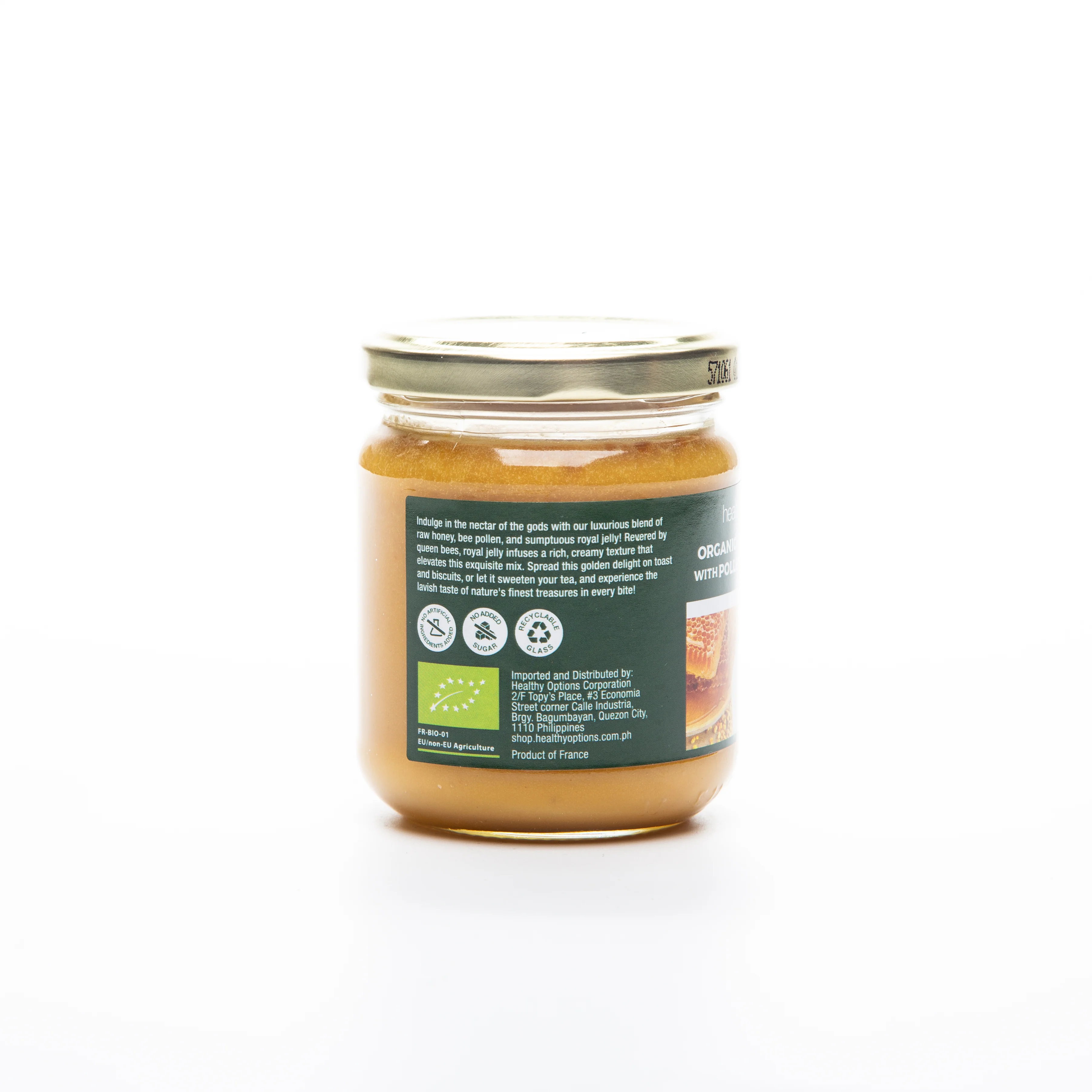 Healthy Options Organic Creamy Honey with Pollen and Royal Jelly 250g - Image 2