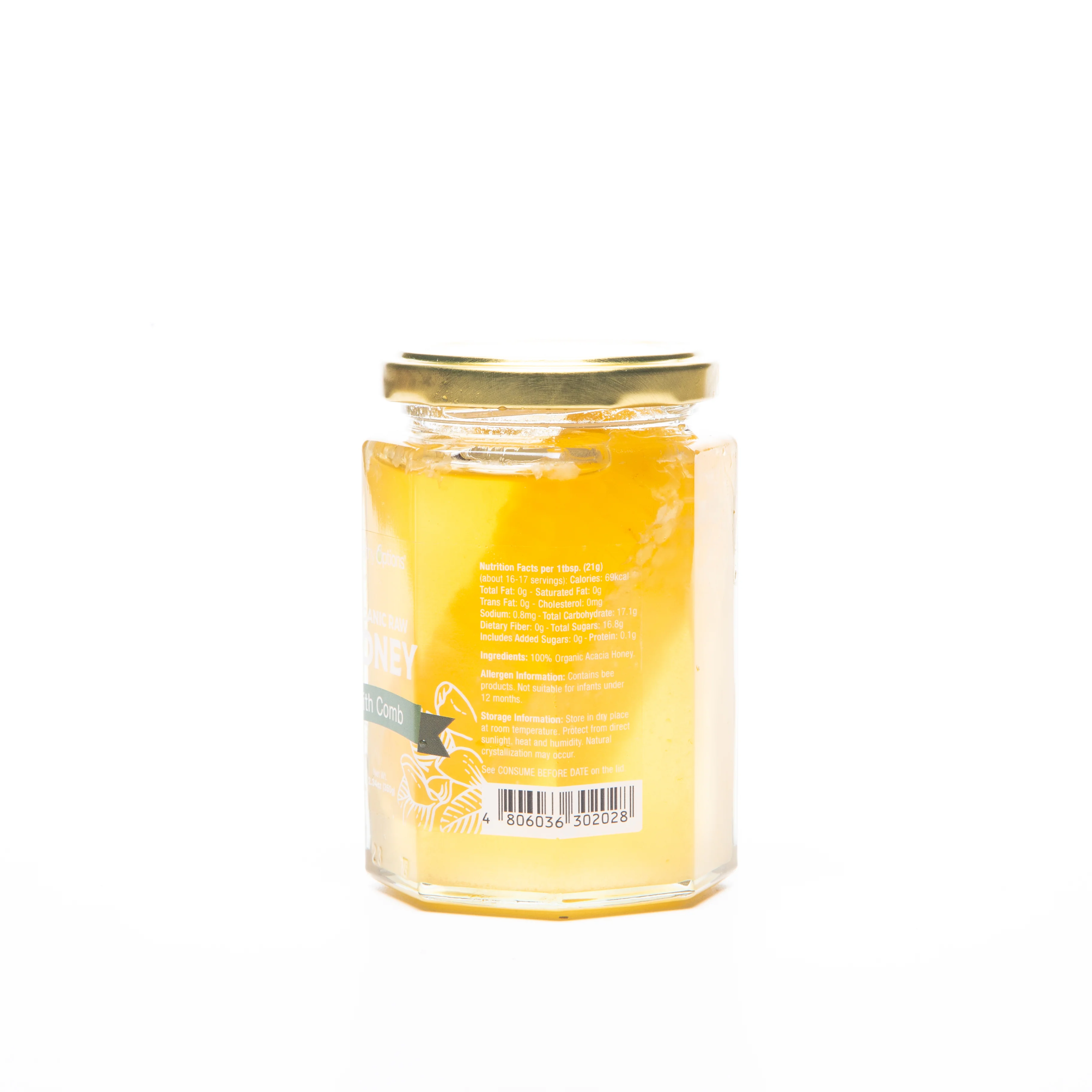 Healthy Options Organic Honey Acacia with Honeycomb 350g - Image 2